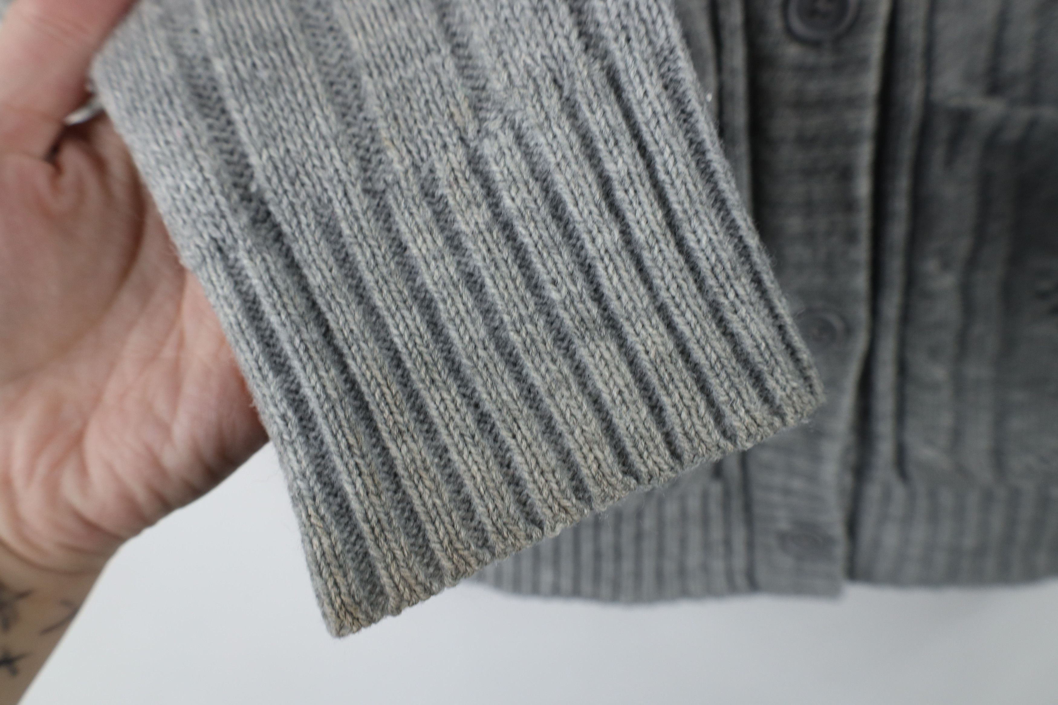 Vintage Vintage 70s Streetwear Cable Knit Cardigan Sweater Gray Size M / US 6-8 / IT 42-44 - 5 Thumbnail