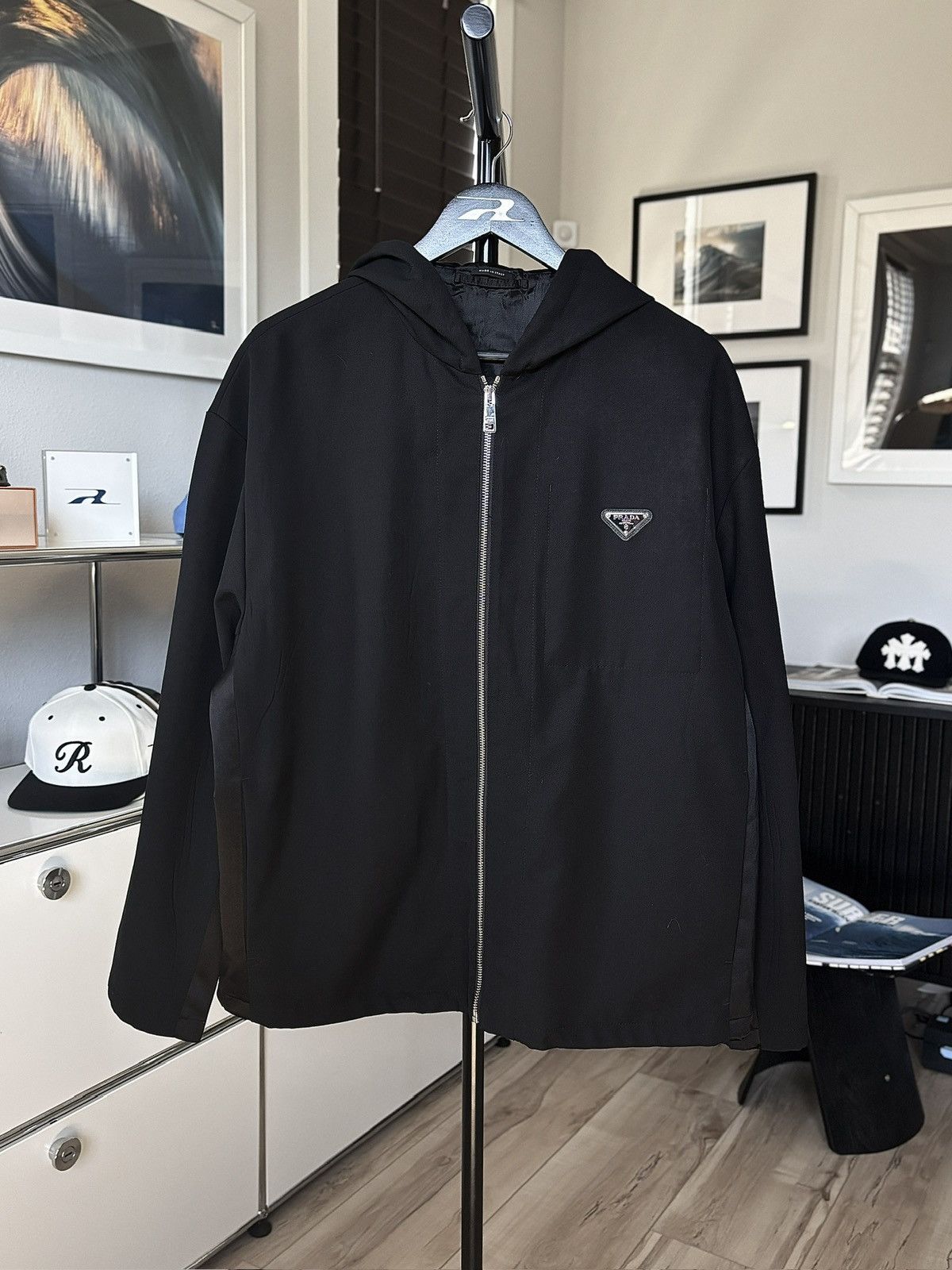 Prada PRADA | TRIANGLE LOGO ZIP HOODIE Size US M / EU 48-50 / 2 - 1 Thumbnail