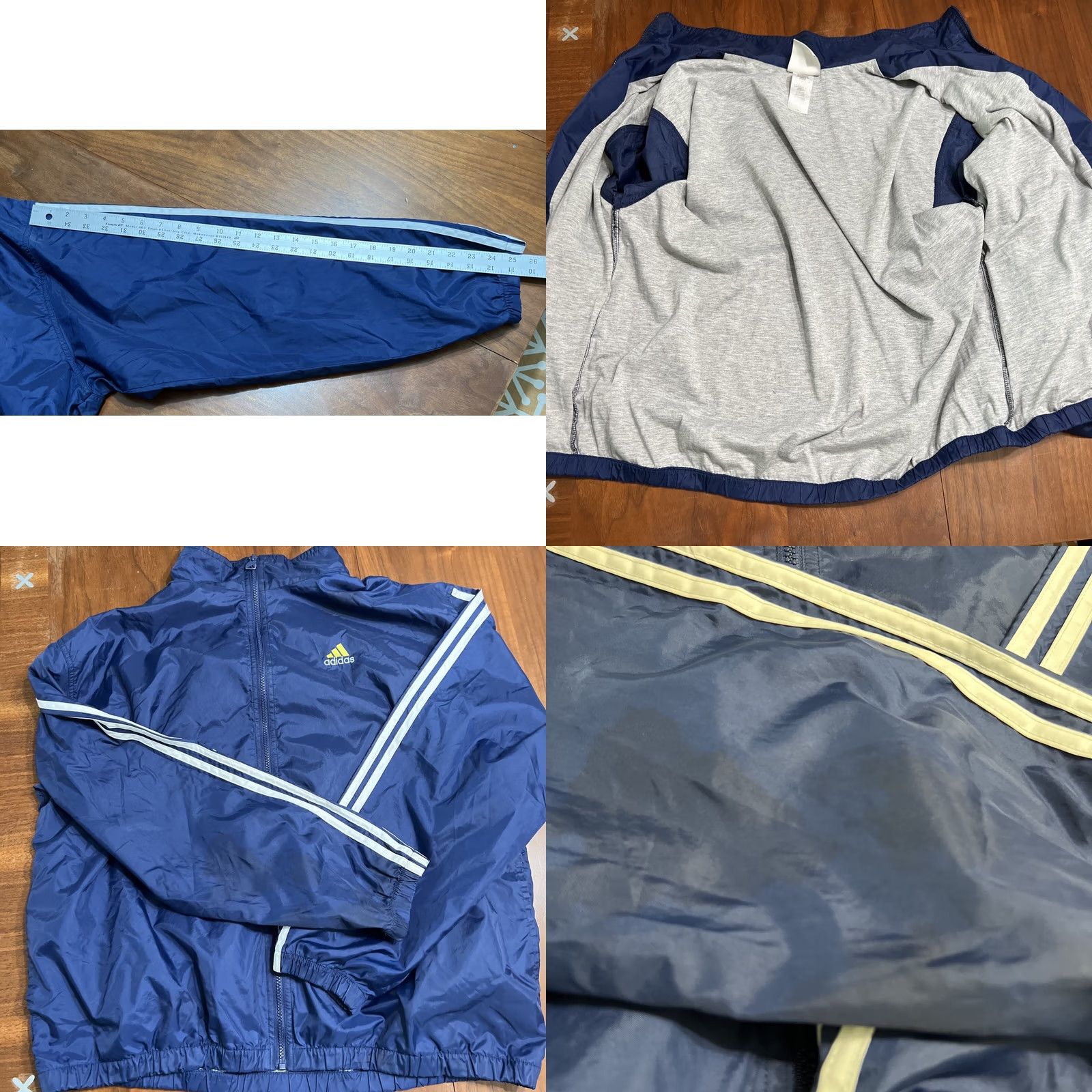 Adidas VINTAGE Adidas 3 Stripes Windbreaker Jacket Men XL Navy Blue Full Zip Lined 90s Size US XL / EU 56 / 4 - 8 Thumbnail