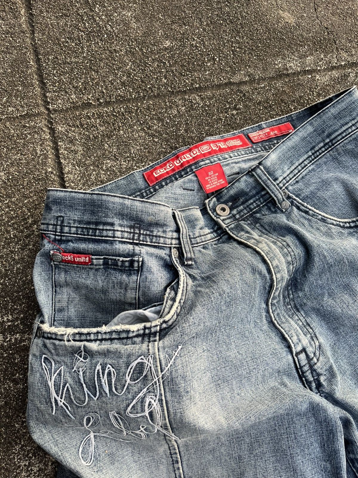 Ecko Unltd. × Vintage Distressed Jeans Ecko unltd style loose fit Size US 34 / EU 50 - 4 Thumbnail