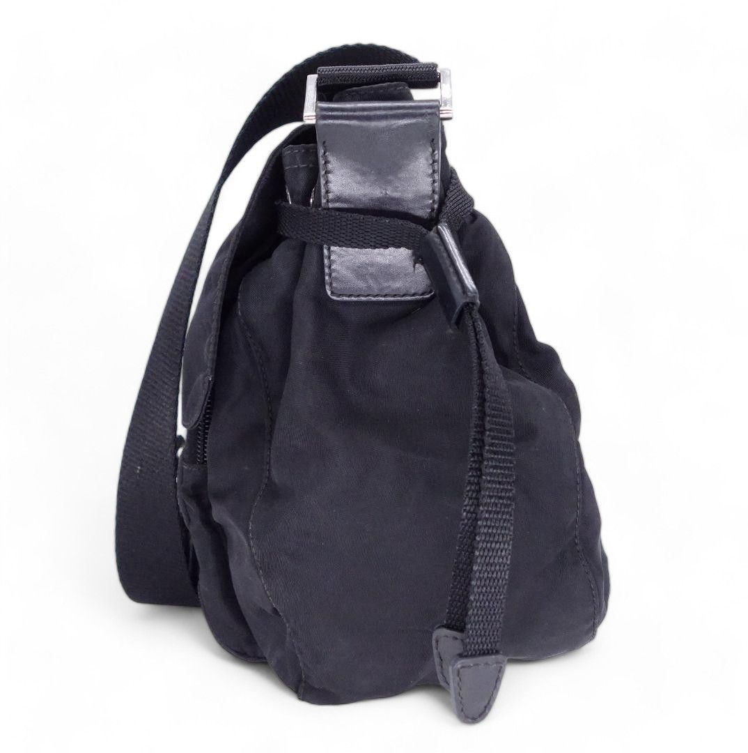 Prada - nylon black shoulder bag vintage archive leather