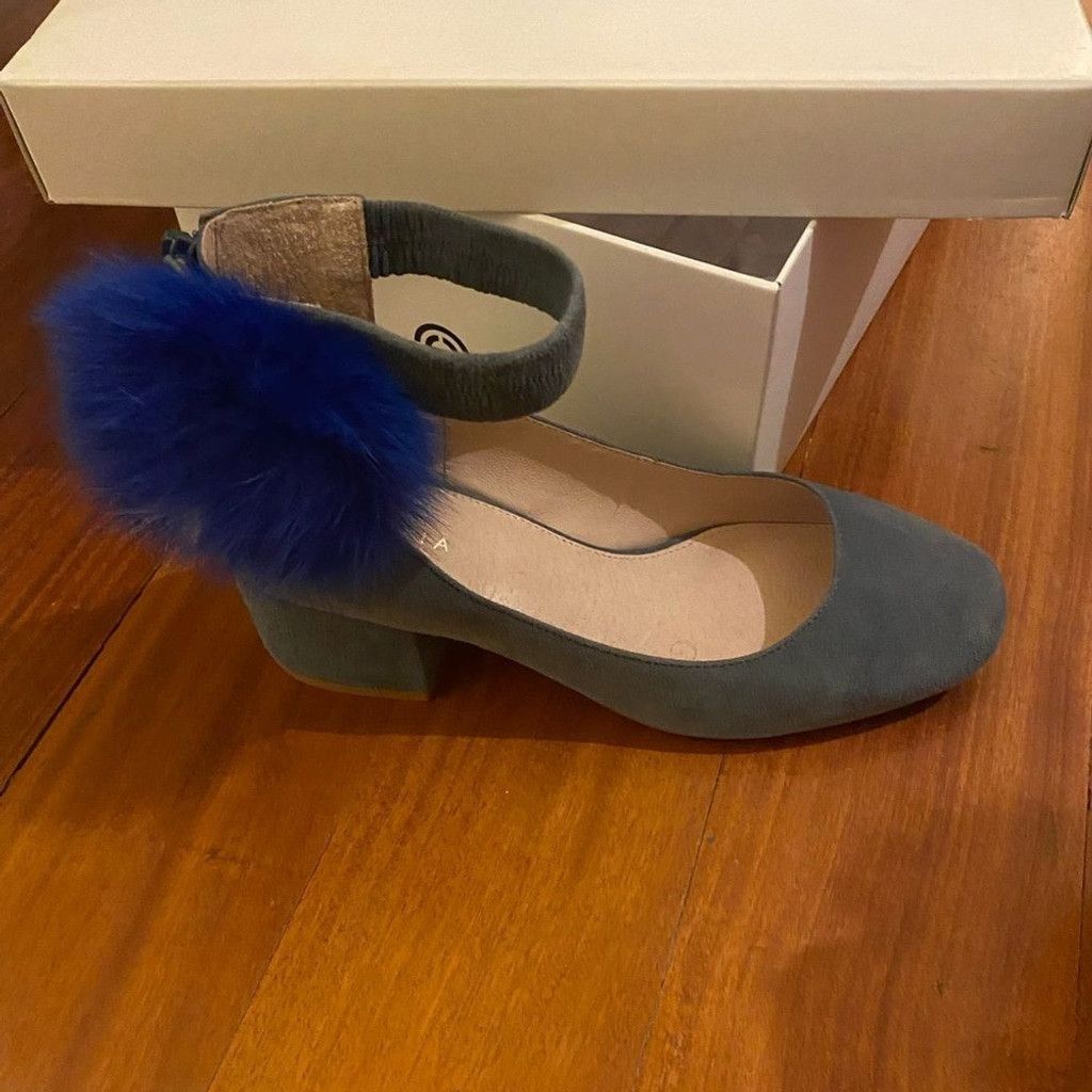 The Unbranded Brand Cecelia New York Liv INK Fox Fur Block Heel Dress Pump Size US 6.5 / IT 36.5 - 4 Thumbnail