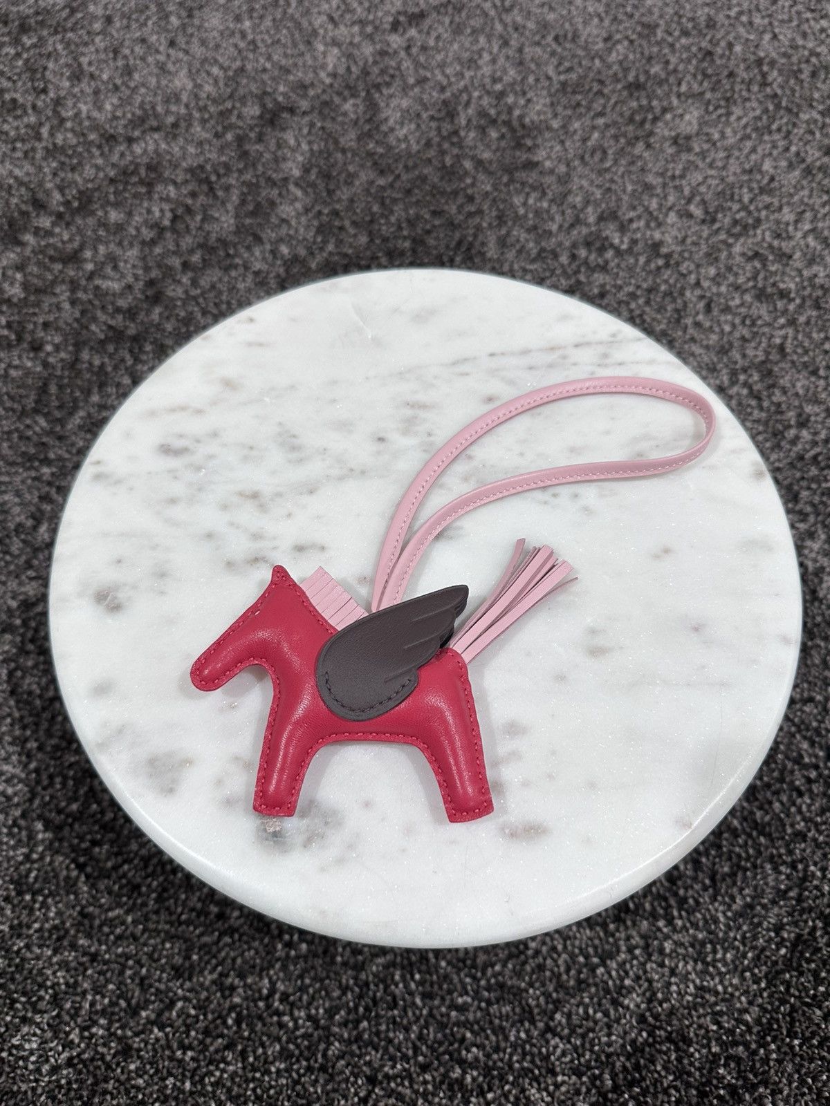 Hermes Hermes Pink/Red Leather MM Rodeo Pegasus Horse Bag Charm Size ONE SIZE - 2 Thumbnail