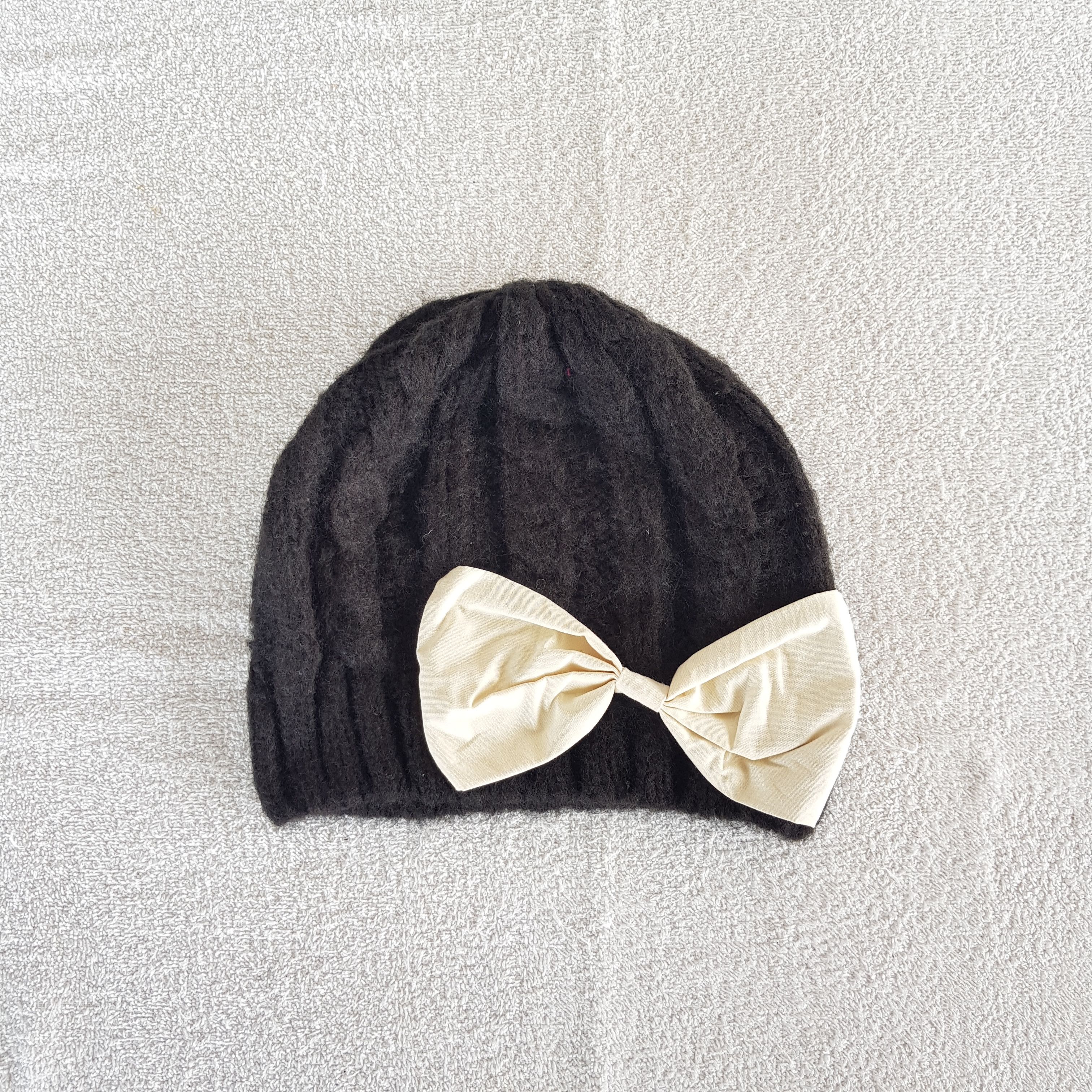 Japanese Brand Vintage Nice Big Ribbon Beanie Knitted Crochet Snow Cap Hat Size ONE SIZE - 5 Thumbnail