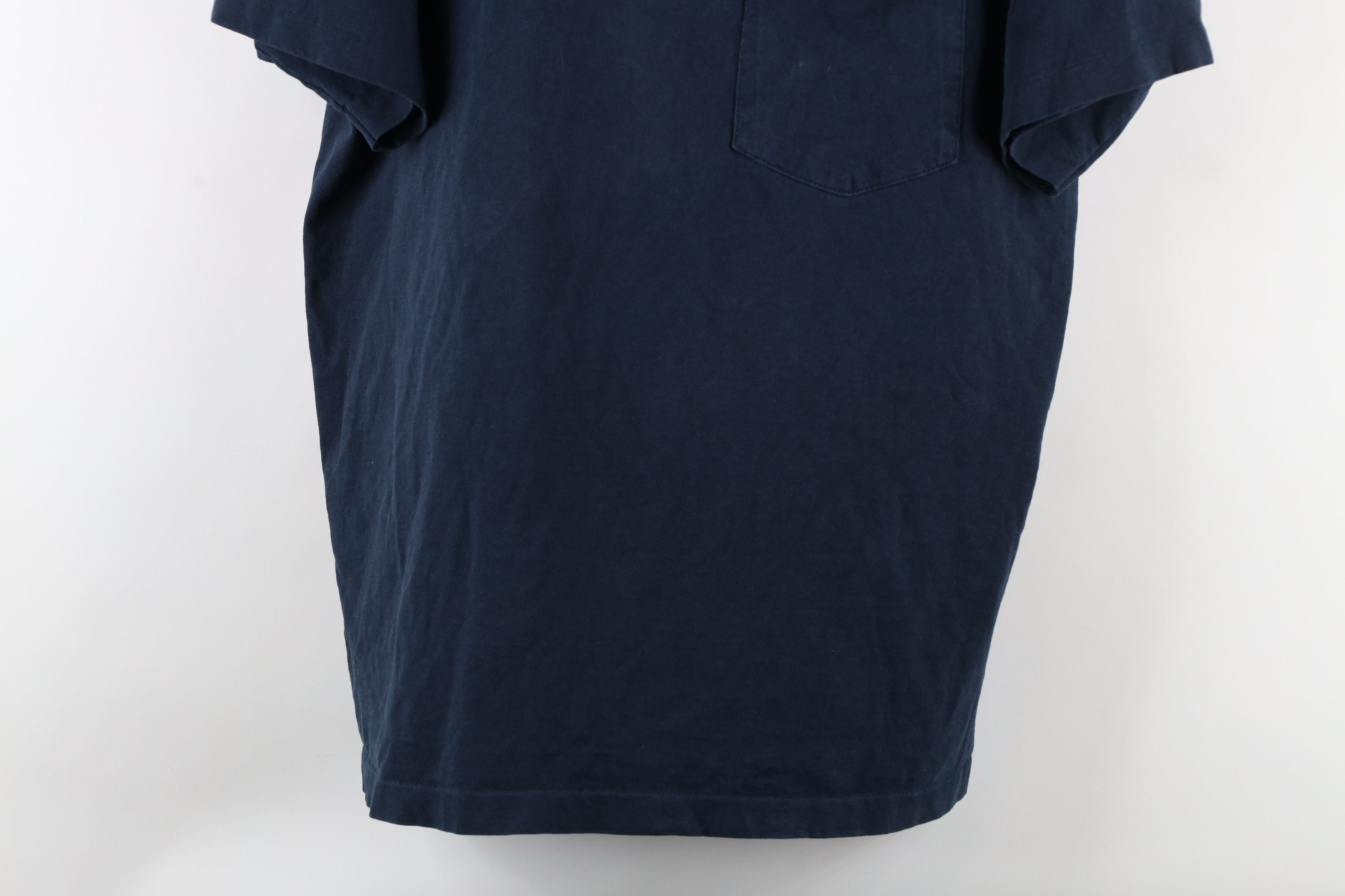 Vintage Vintage 90s Streetwear Blank Pocket T-Shirt Blue USA Cotton Size US L / EU 52-54 / 3 - 3 Thumbnail