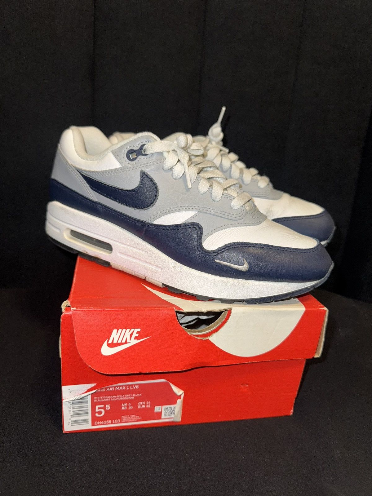 Nike Nike Air Max 1 “Navy Blue” GS Size 5.5y Size US 5.5 / EU 38 - 2 Thumbnail