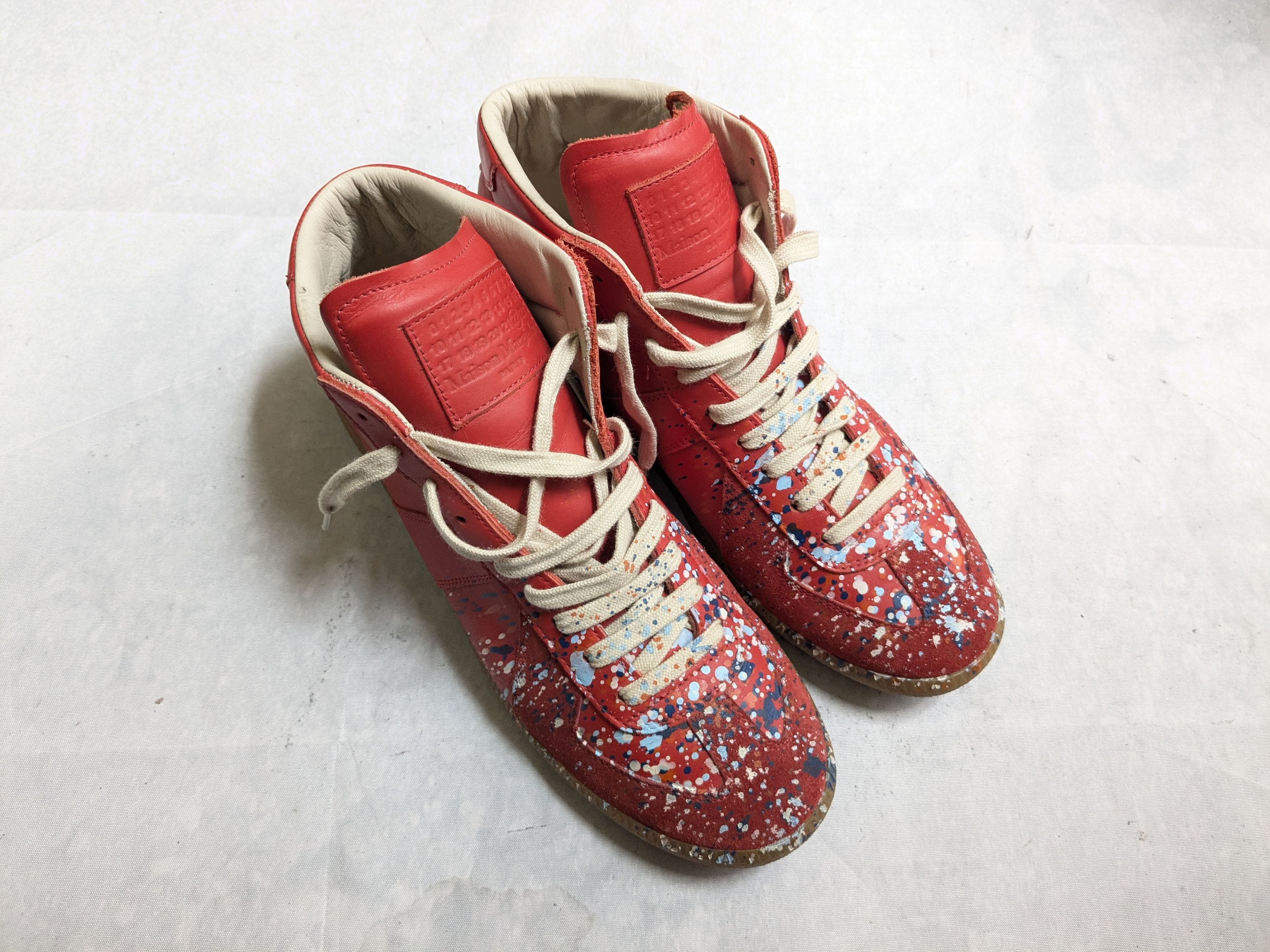 Maison Margiela Maison Margiela Replica GAT Red Paint Splatter 9 42 High Top Size US 9 / EU 42 - 4 Thumbnail