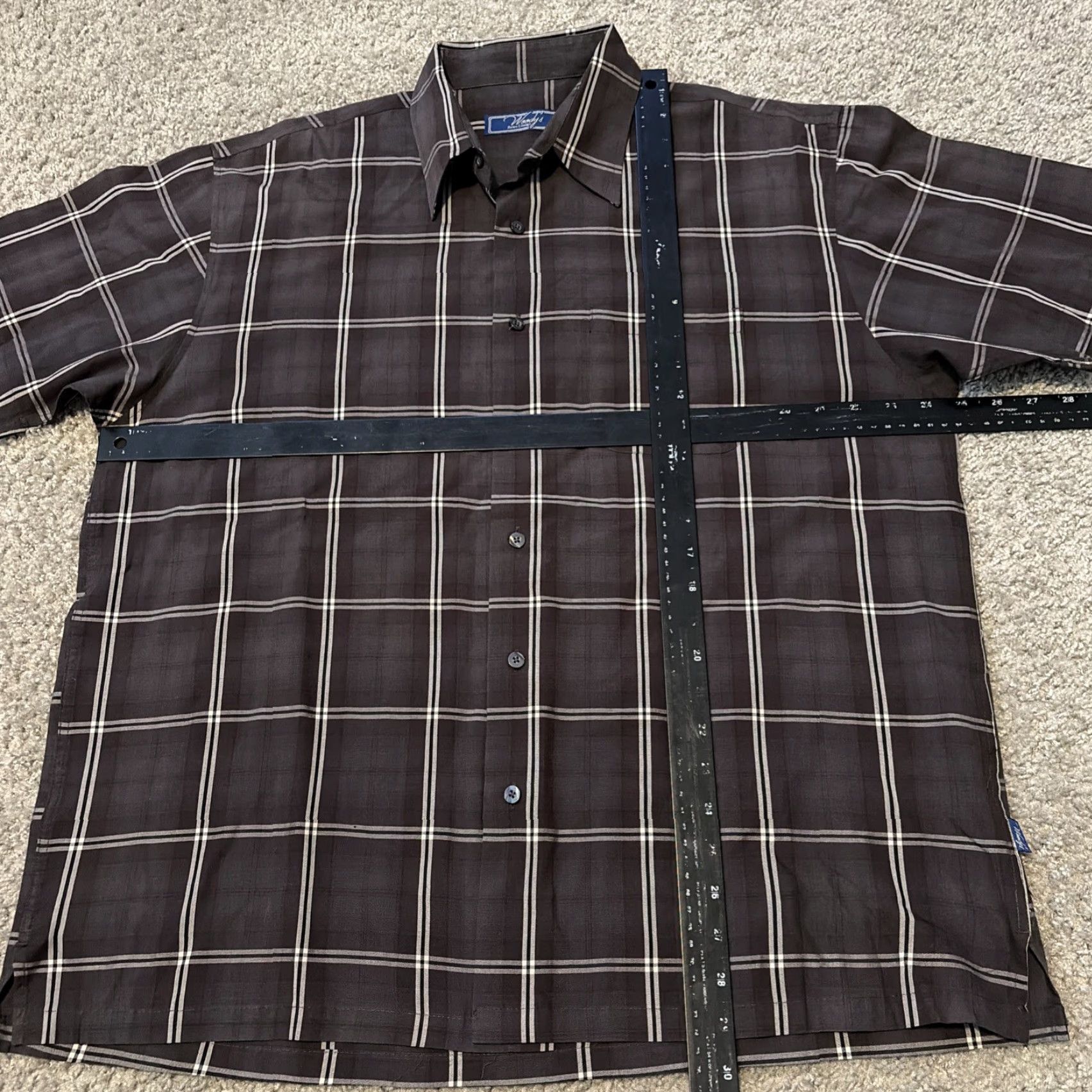 Vintage VINTAGE Woody’s Retro Lounge Brown Plaid Button-Up Short Sleeve Casual Shirt XL Rayon Mens Size US XL / EU 56 / 4 - 5 Thumbnail
