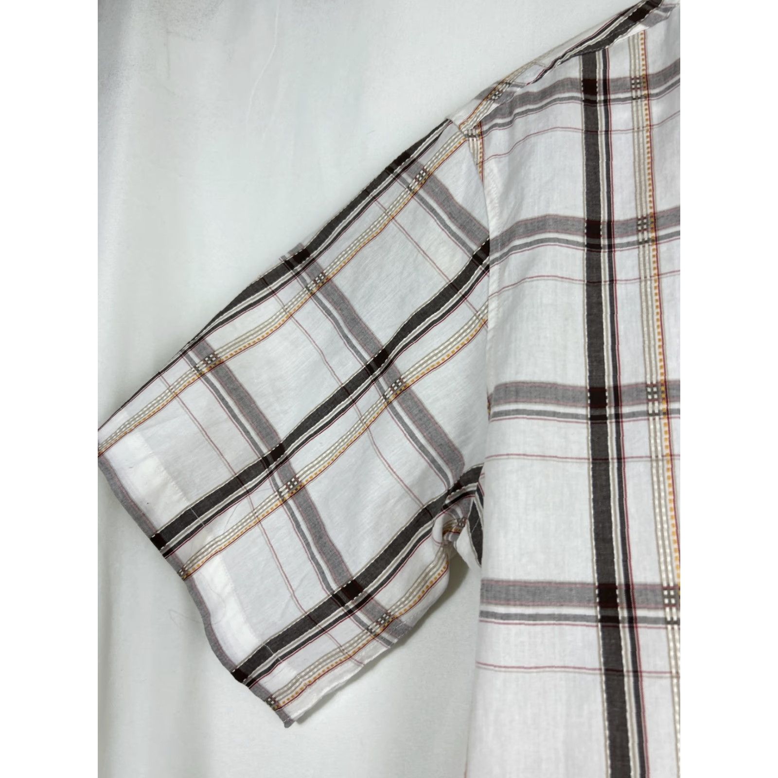 Avirex VINTAGE Avirex Shirt Mens M Button-Up Short Sleeve Brown White Plaid 100% Cotton Striped Size US M / EU 48-50 / 2 - 2 Thumbnail