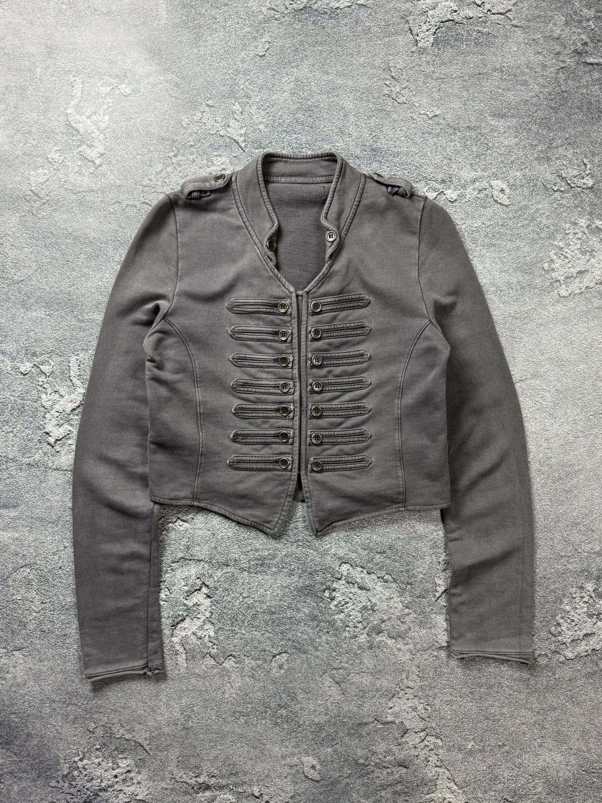 If Six Was Nine VNTG Napoleon Button Cropped Washed Officer Jacket Lgb Size S / US 4 / IT 40 - 2 Thumbnail