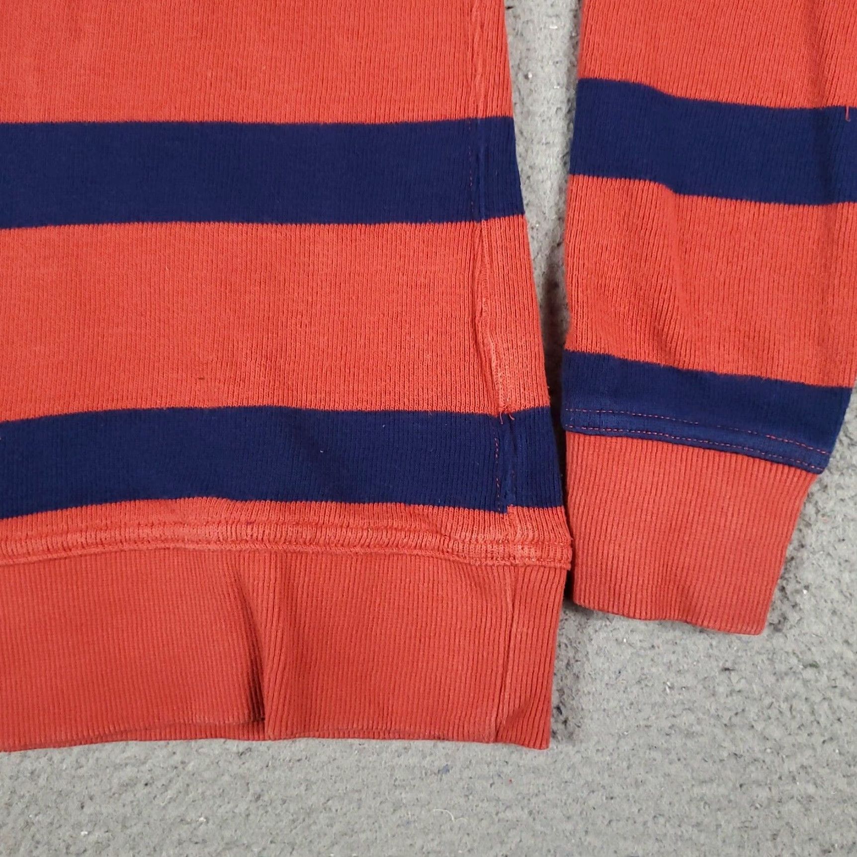 Tommy Hilfiger VINTAGE Tommy Hilfiger Women's Sweater XS Blue Striped Pullover Knit Long Sleeve Mock Neck Casual Fashion Size XS / US 0-2 / IT 36-38 - 5 Thumbnail