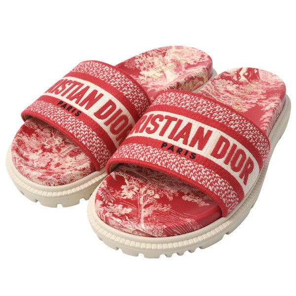 Dior Dior Christian Dior Dway Toile de Jouy Embroidery Sandals Cotton Shoes Size ONE SIZE - 1 Thumbnail