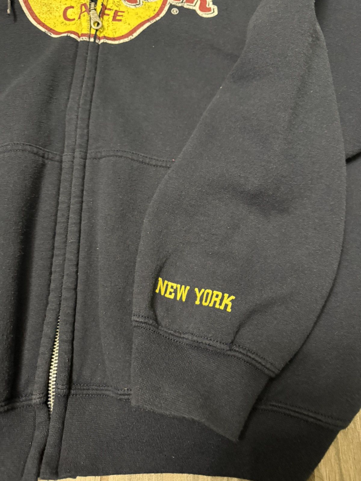 Hard Rock Cafe Hard Rock Cafe New York City Zip Up Jacket Navy Blue/Yellow Size US XL / EU 56 / 4 - 4 Thumbnail
