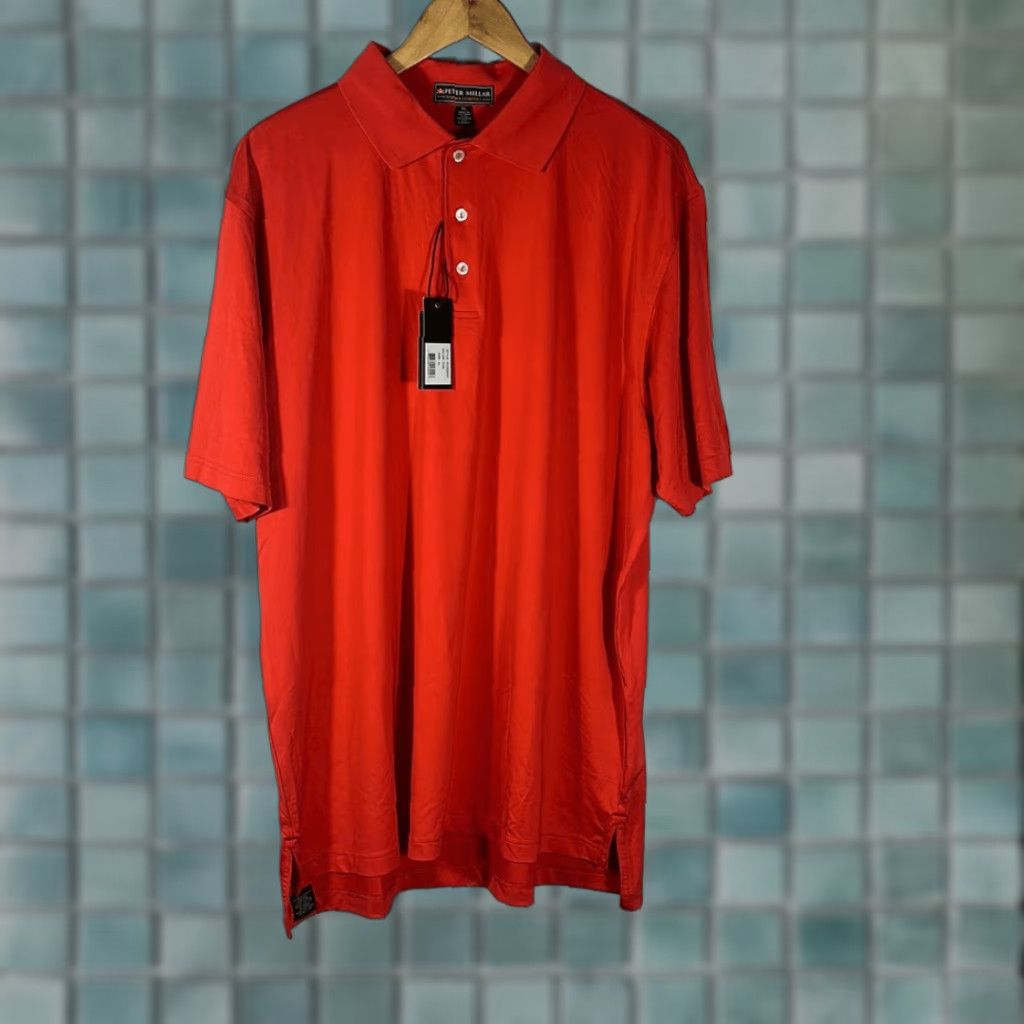 Peter Millar Peter Millar Summer Comfort Polo XL Red Solid Performance NEW Mens Size US XL / EU 56 / 4 - 1 Thumbnail