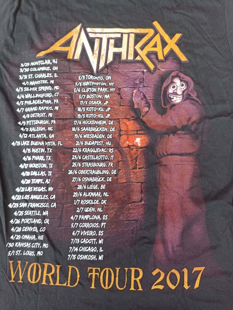 Band Tees T Shirt Anthrax Rock world band tour 2017 Size US M / EU 48-50 / 2 - 6 Thumbnail