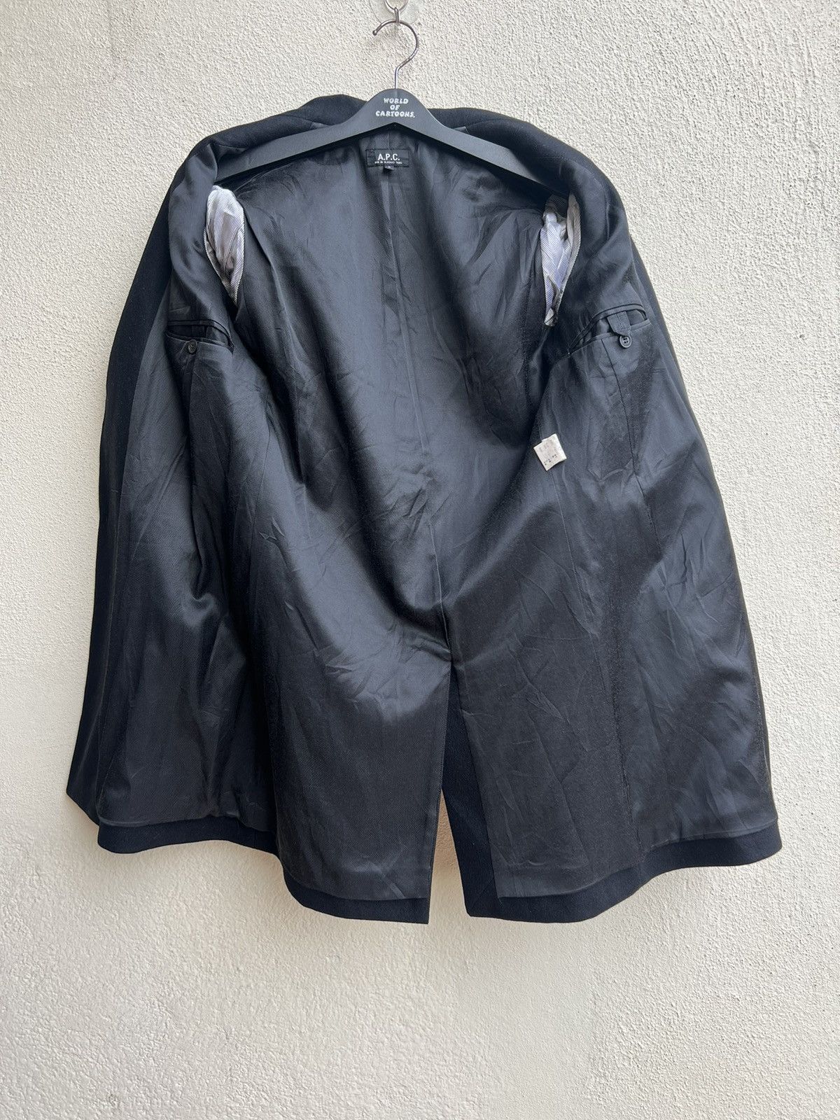 A.P.C. RARE! Archive 1998 A.P.C. France Black Wool Overcoat Jacket Size US S / EU 44-46 / 1 - 13 Thumbnail