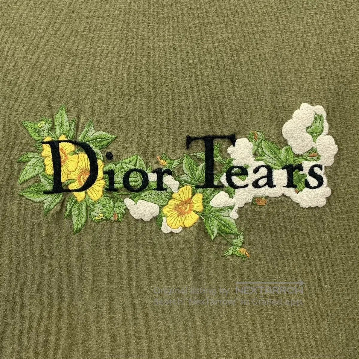 Dior Green Floral Embroidered Short Sleeve Shirt. Size US XS / EU 42 / 0 - 5 Thumbnail