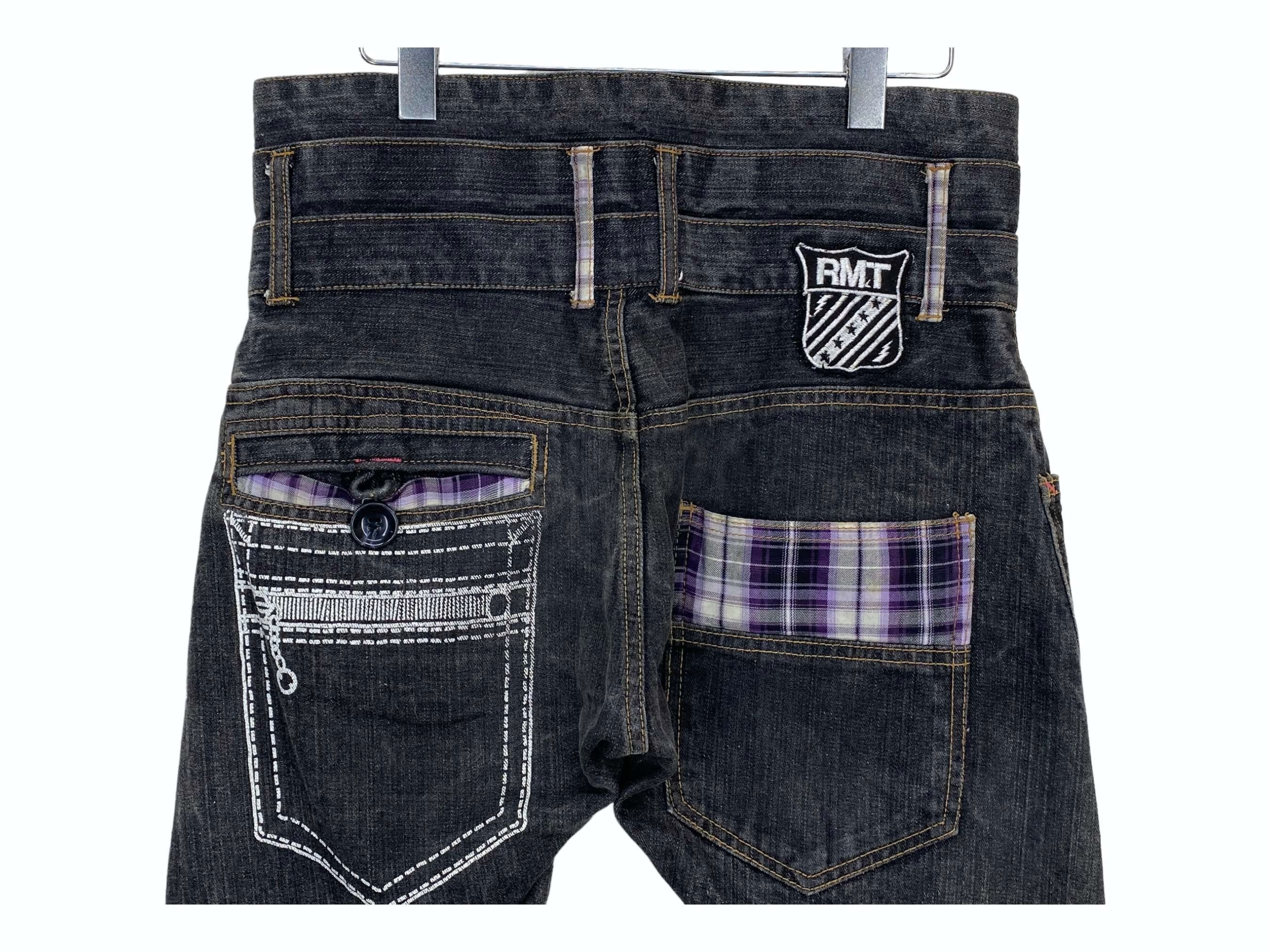 Japanese Brand RMT Double Waist Denim Jeans Japanese Punk Size US 33 - 5 Thumbnail
