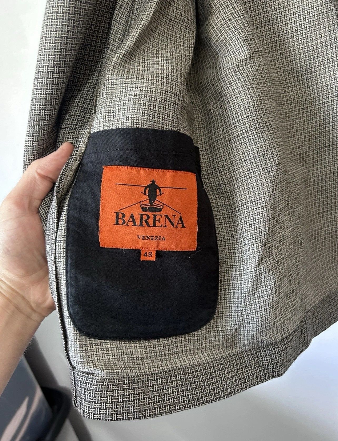 Barena Venezia Barena Tailored Jacket, Dark Grey Check Pattern. EU size 48 Size 40R - 6 Thumbnail