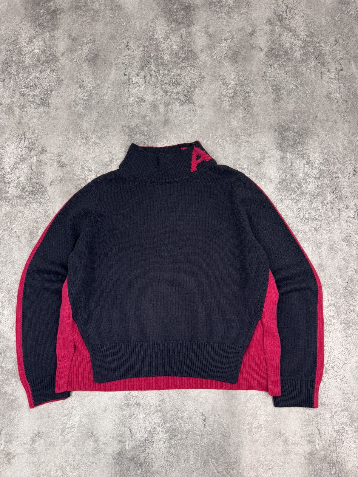Armani Exchange Armani Exchange Women Vintage Knit Turtleneck Black / Pink Size L / US 10 / IT 46 - 1 Thumbnail