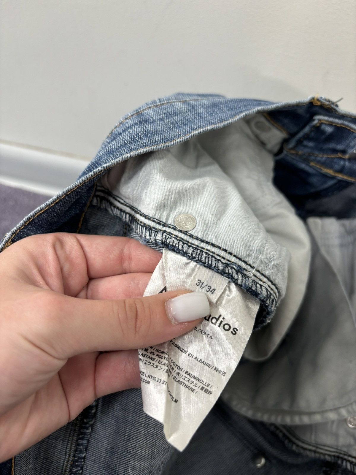 Acne Studios Acne Studios Max Prince Faded Blue Slim Straight Denim Jeans Size US 31 - 8 Thumbnail