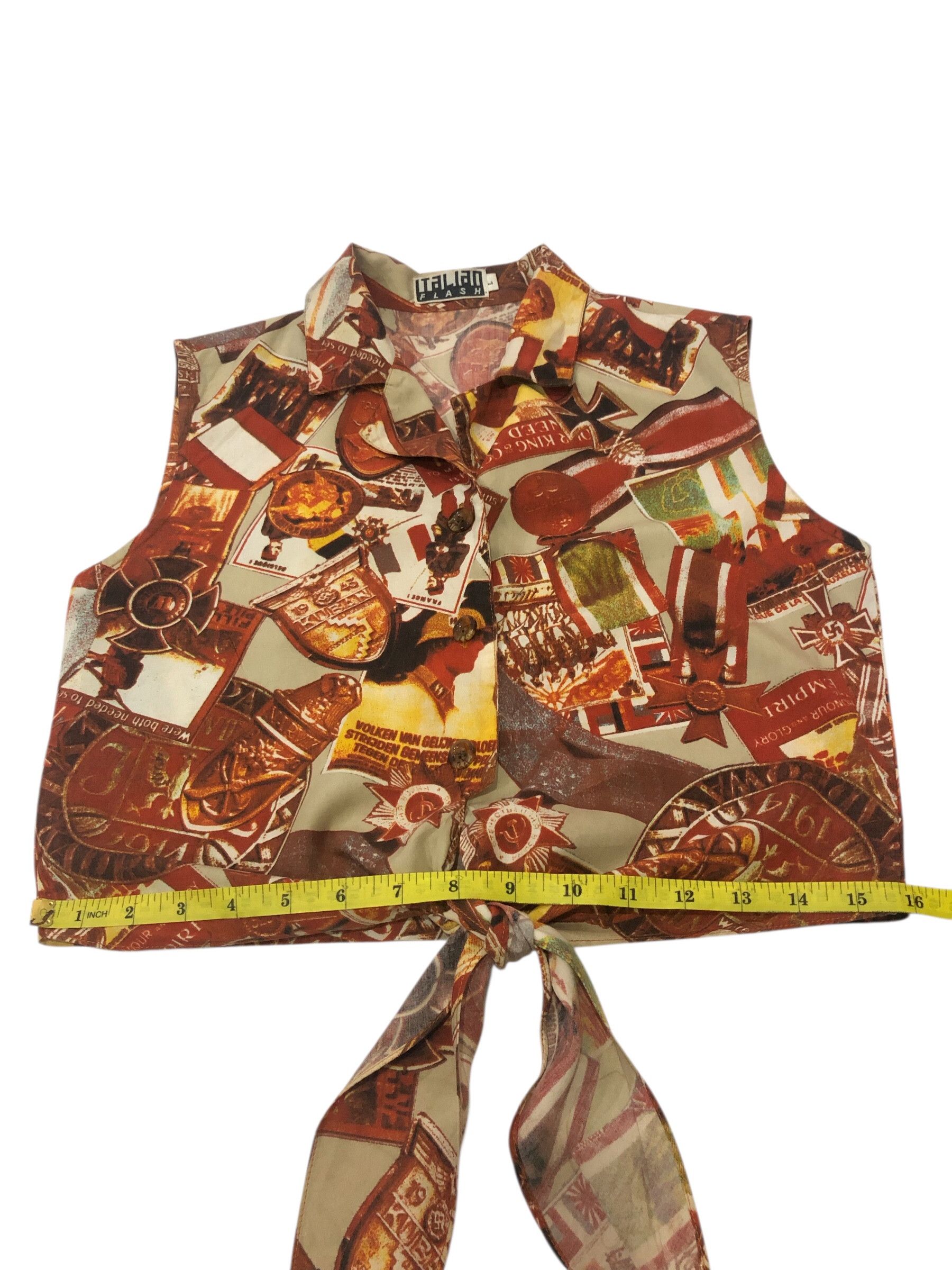 Vintage Rare Vivienne Westwood Inspired Abstract Military Tie Vest Size S / US 4 / IT 40 - 13 Thumbnail