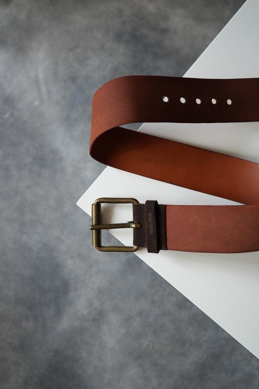 Miu Miu S/S 2002 Miu Miu Runway Broad Leather Belt Vintage Unisex Size ONE SIZE - 3 Thumbnail