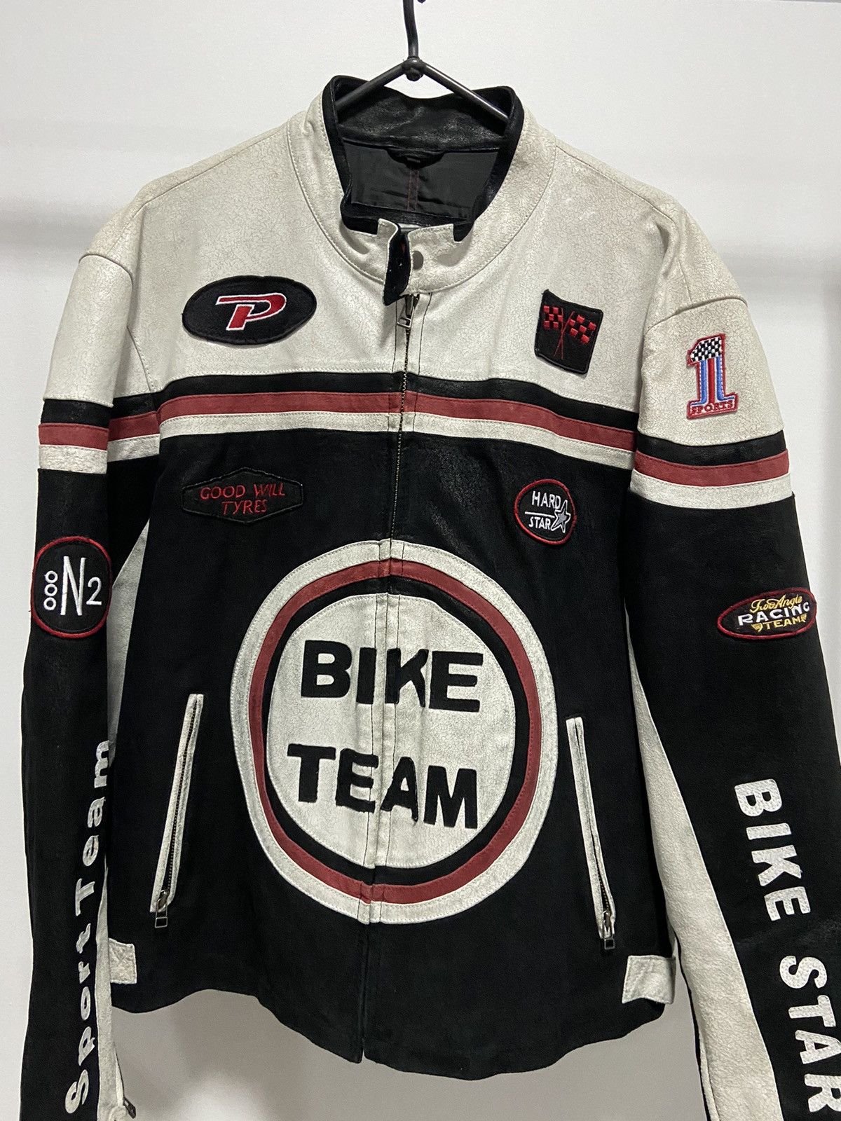 Vintage Bike team leather jacket big logo vintage racing moto Size US XL / EU 56 / 4 - 3 Thumbnail