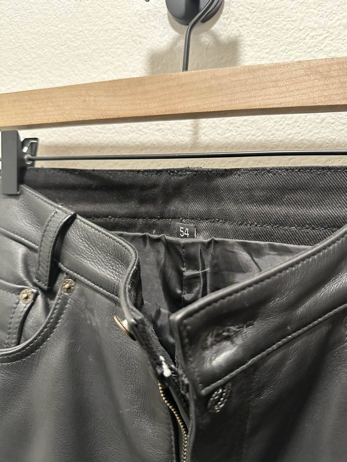 Vintage Black Leather Trousers Size US 34 / EU 50 - 5 Thumbnail