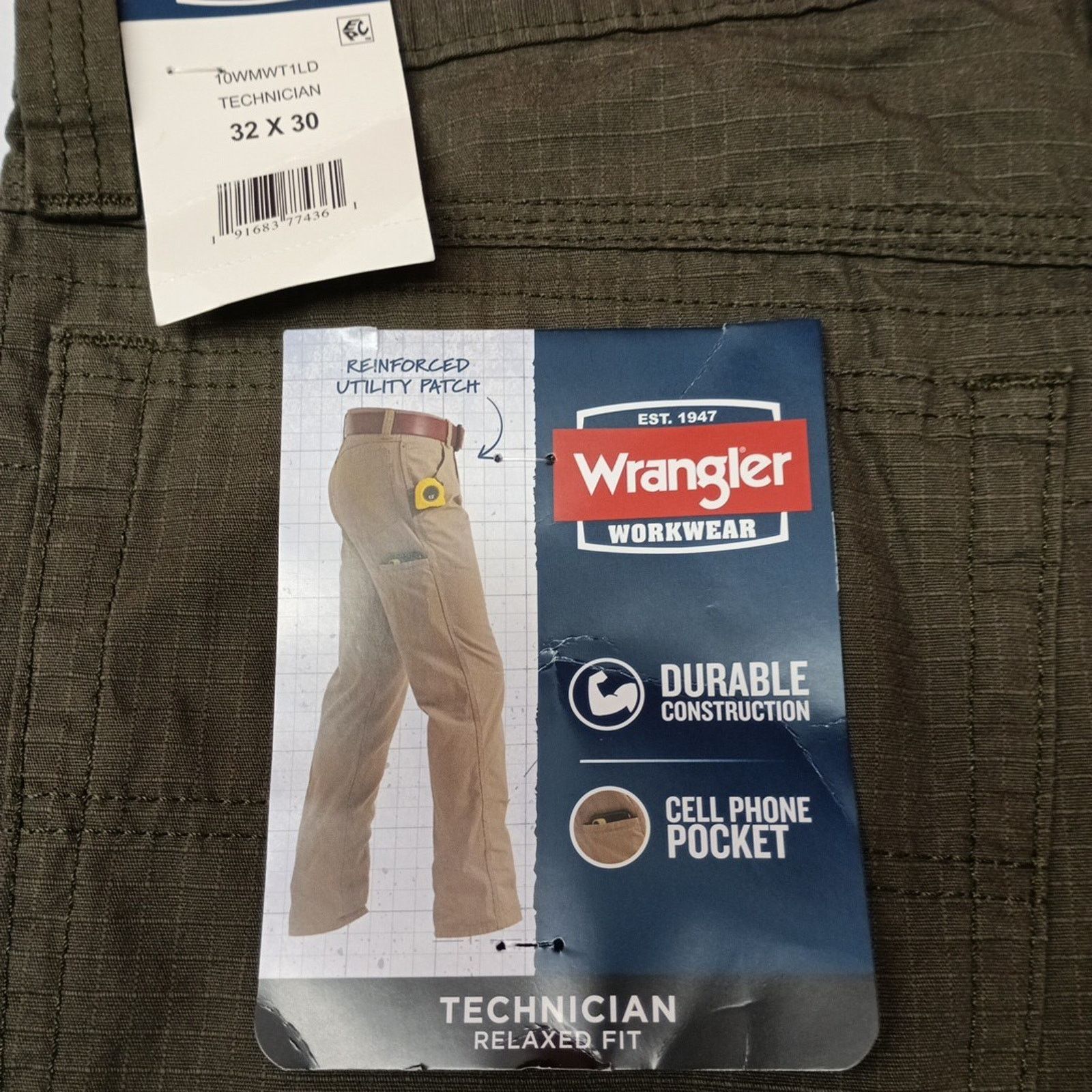 Wrangler Wrangler Technician Ripstop Pants Men's 32x30 Loden Relaxed Size US 32 / EU 48 - 2 Thumbnail