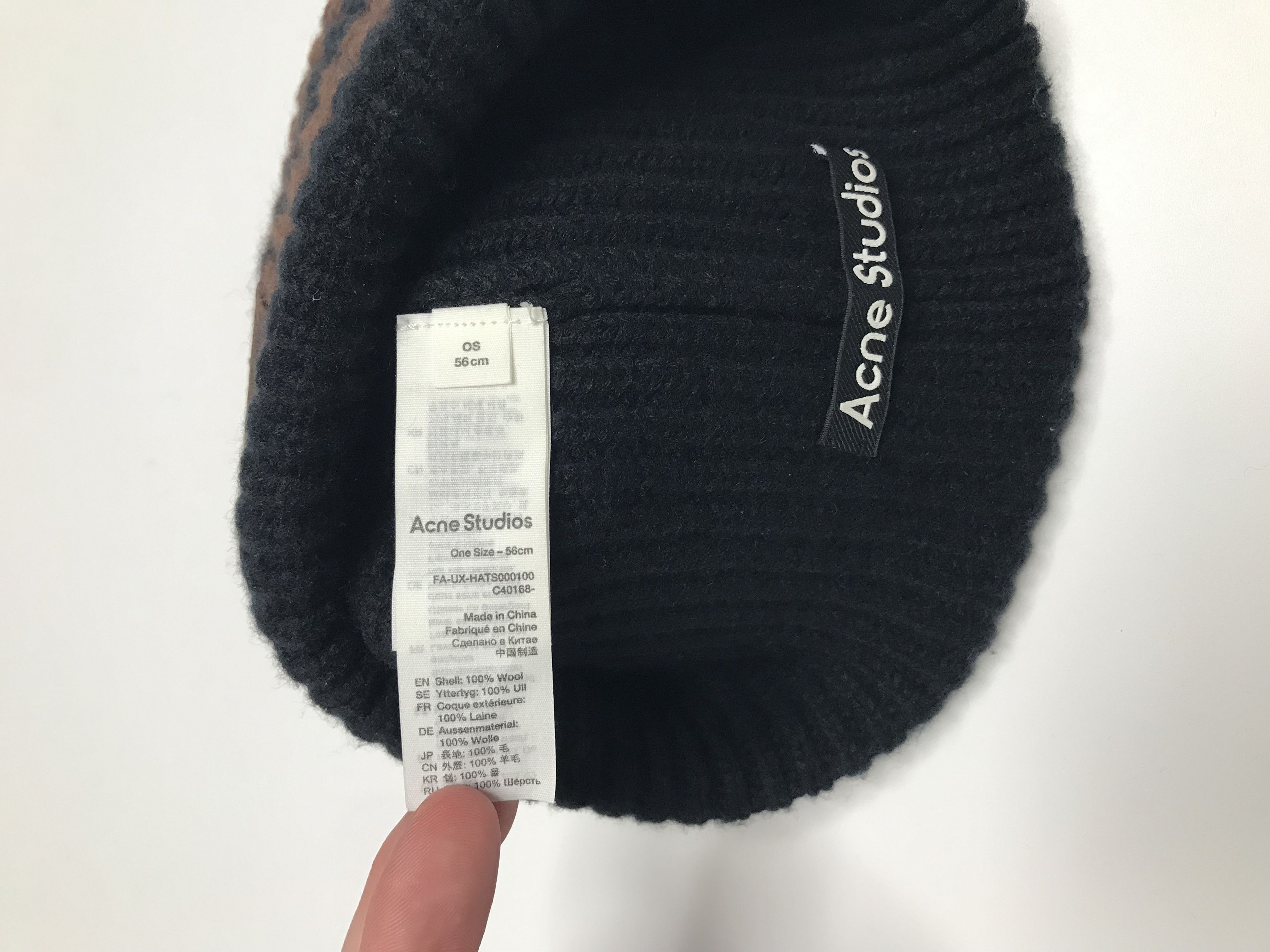 Acne Studios Acne Studios Pansy N Face Beanie Hat Black/Brown Size ONE SIZE - 6 Thumbnail