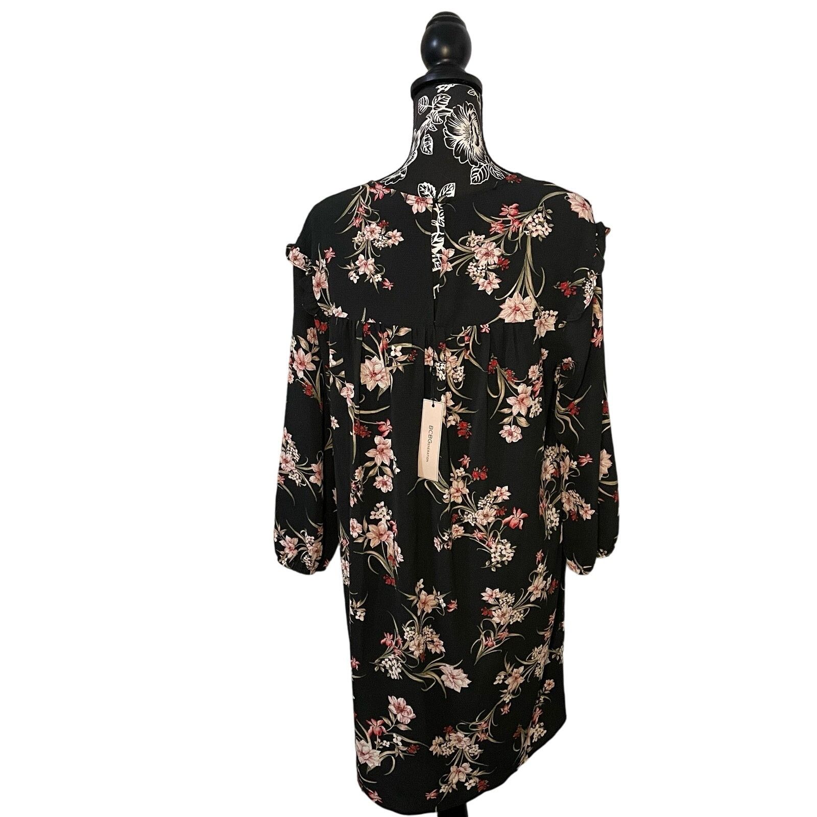 Other BCBGeneration Floral Smock Dress Lily Black Pink - Size 10 Size L / US 10 / IT 46 - 10 Thumbnail