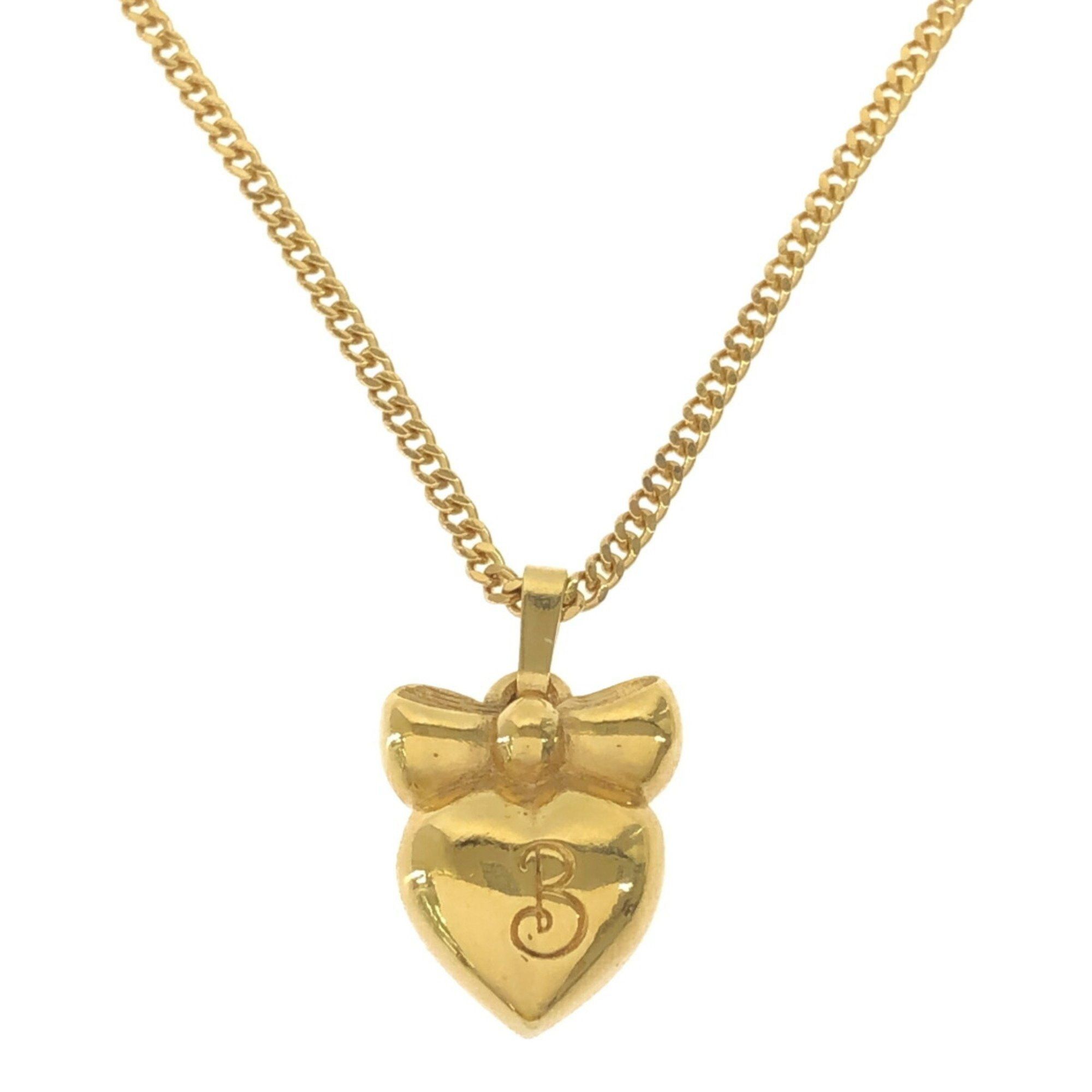 BURBERRY Necklace Heart Ribbon VINTAGE ACCESSORY Plated Gold Women's Mikunigaoka Store IT9NW42W9J6S RM0109V