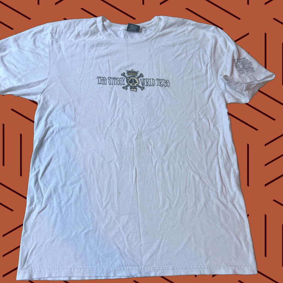 Vintage VINTAGE Stussy Shirt Mens Large White Surfer Stussy World Tribe 31st Ann Japanese Surf Contest Trestles Church’s Shirt Limited Edition Size US XL / EU 56 / 4 - 1 Thumbnail