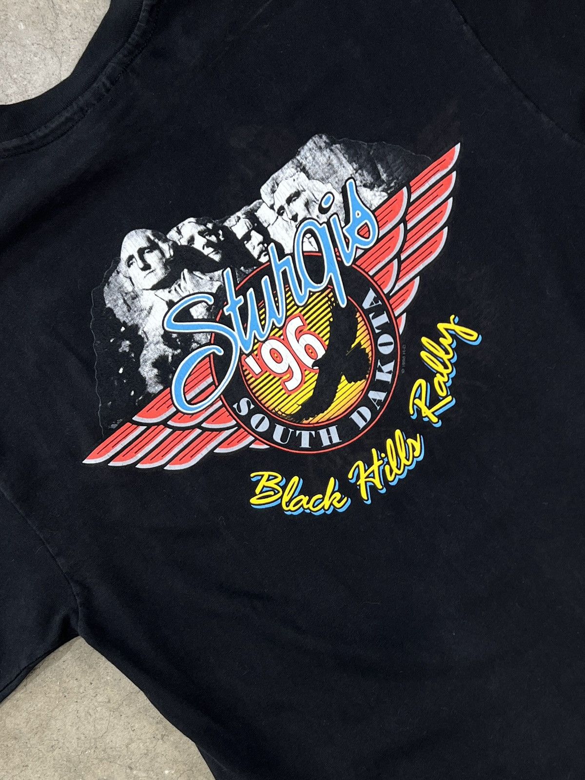 Harley Davidson Vintage 1996 Harley Davidson Sturgis Motorcycle Eagle Large Size US L / EU 52-54 / 3 - 4 Thumbnail