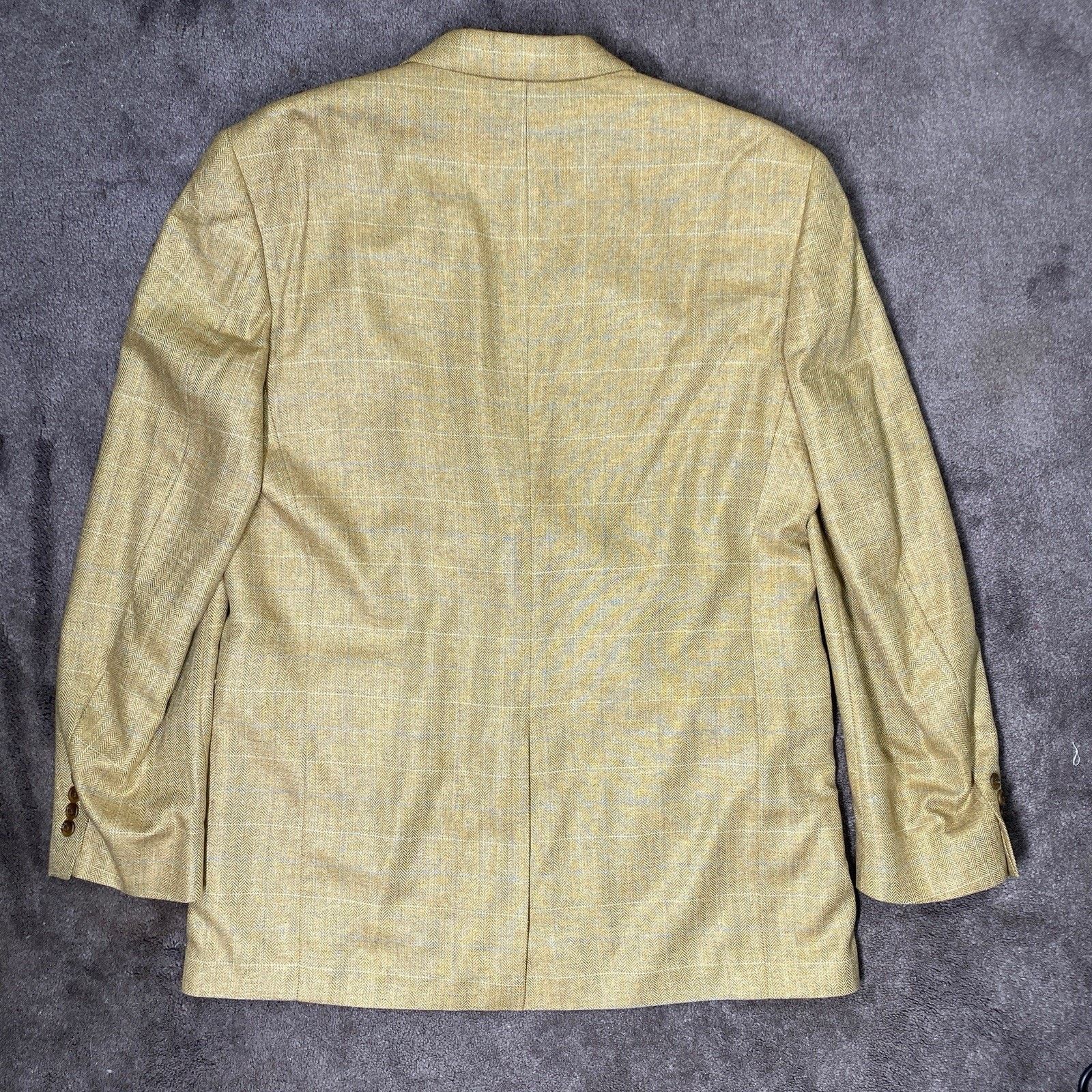 Lands' End Lands' End Men 44 LONG 100% Silk Herringbone Blazer Size 44L - 3 Thumbnail