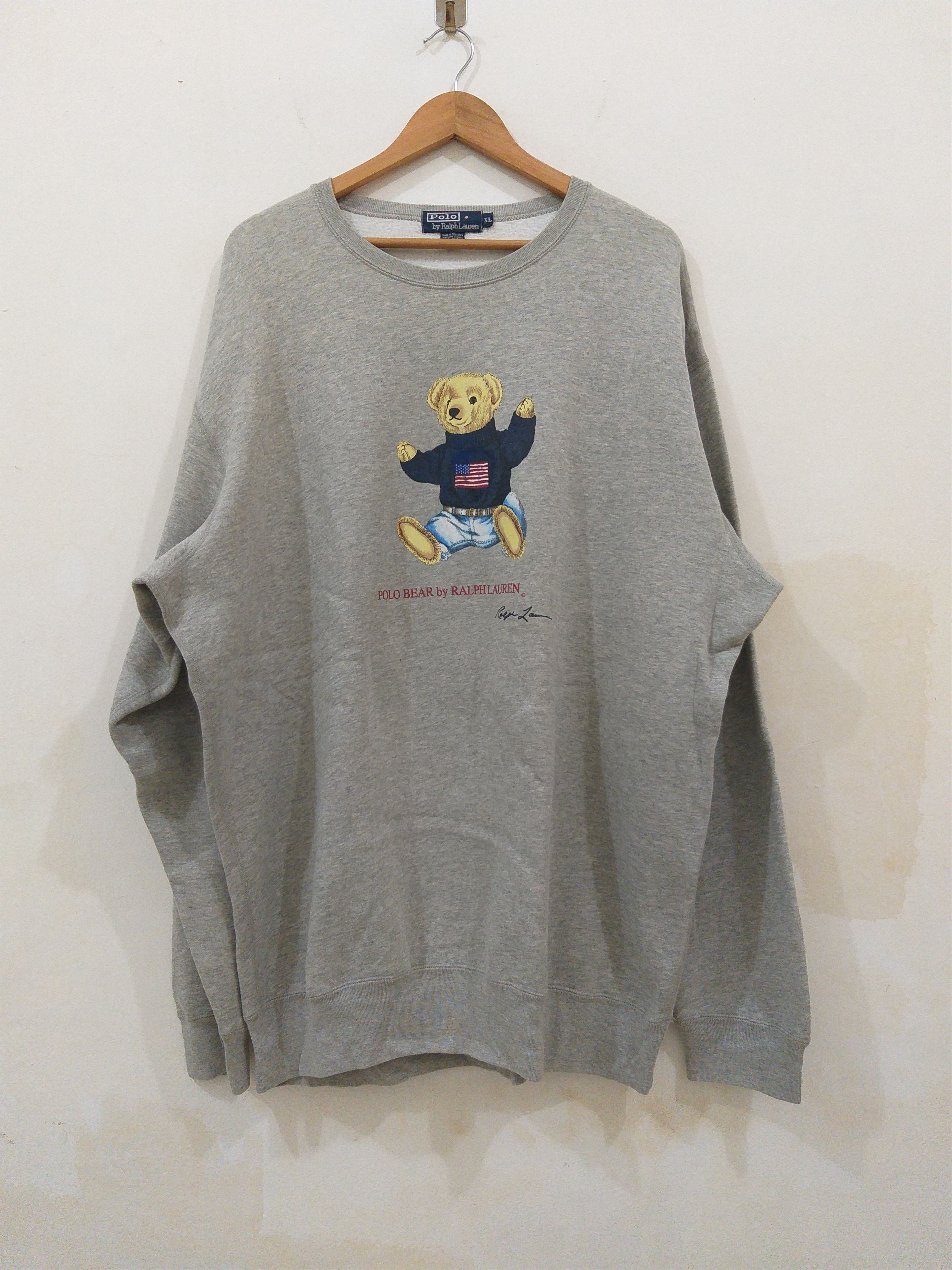 image of Polo Ralph Lauren Vintage Polo Bear By Ralph Laurent Sweater in Grey, Men's (Size XL)