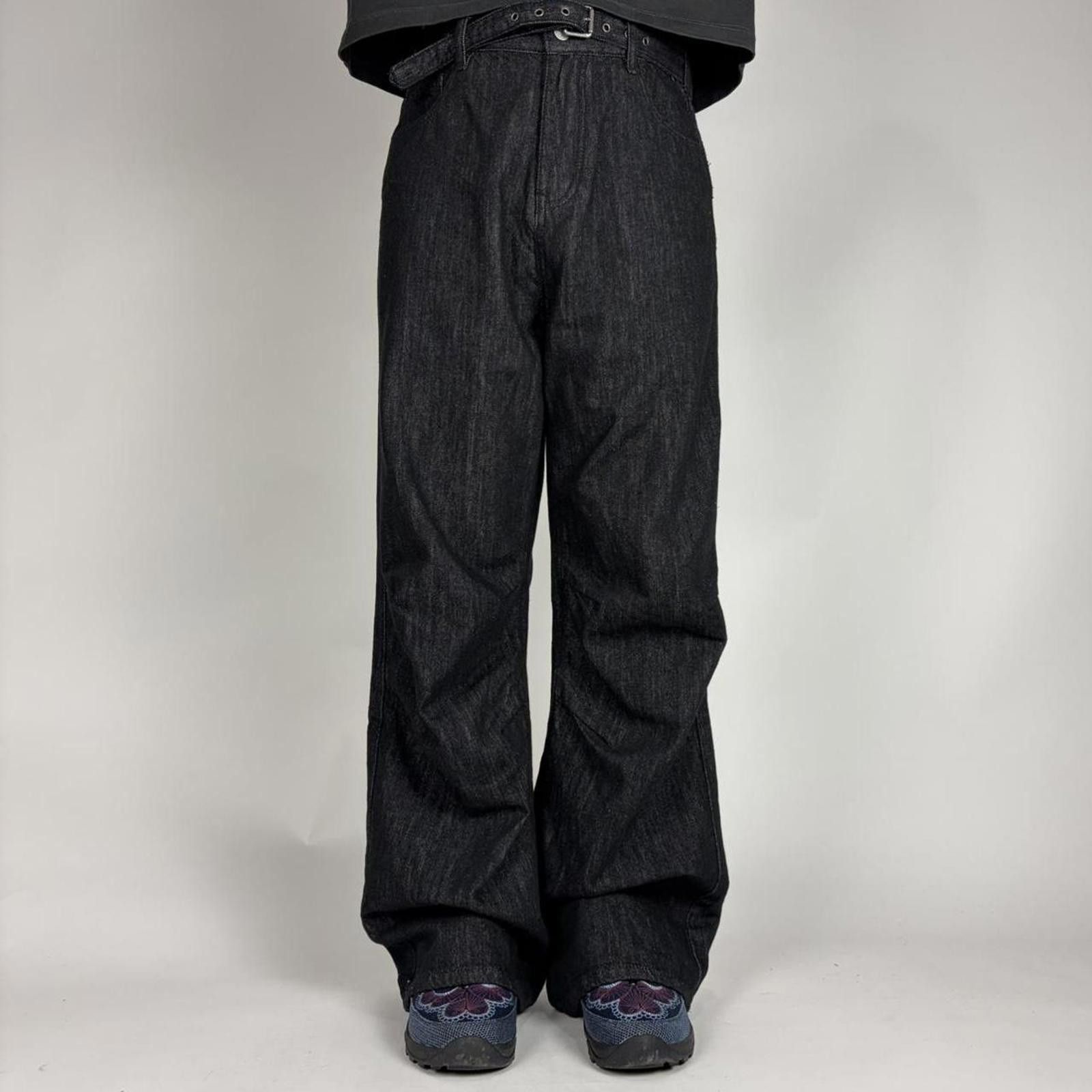 Other Dark Wash Belted Wide Leg Trousers Size US 32 / EU 48 - 1 Thumbnail