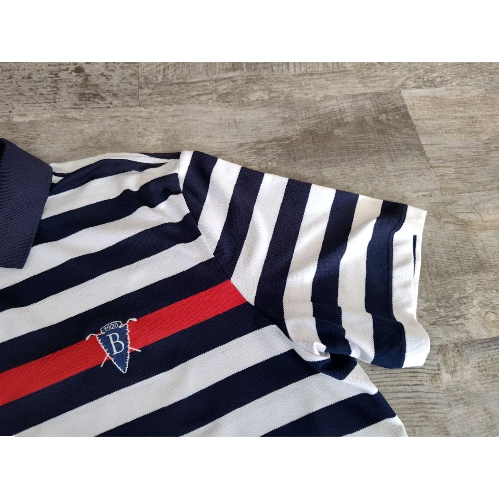 RLX Ralph Lauren RLX Ralph Lauren Polo Shirt Mens Large Striped Golf Collared Blue White Size US L / EU 52-54 / 3 - 5 Thumbnail