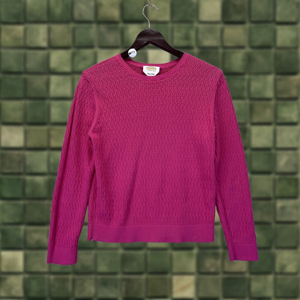 Talbots VINTAGE Talbots 100% Pima Cotton Pink Petite Knit Woman’s Sweater PL-10771 Size L / US 10 / IT 46 - 1 Thumbnail