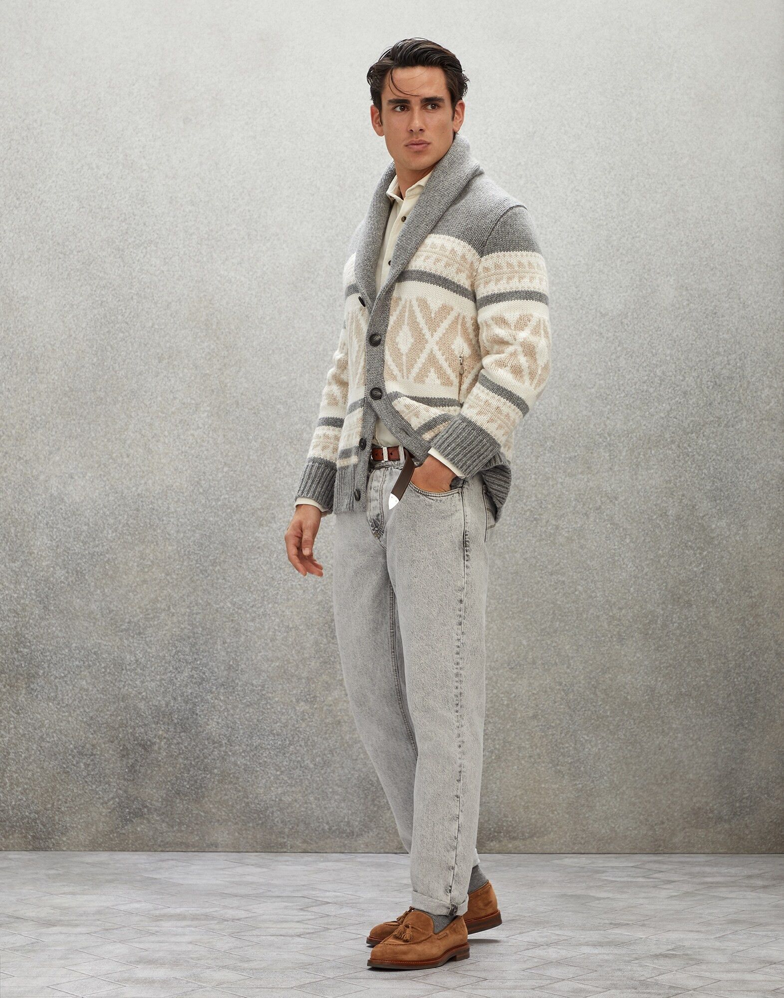 Brunello Cucinelli o1w1db10225 Cashmere Cardigan in Multicolor Size US L / EU 52-54 / 3 - 5 Thumbnail
