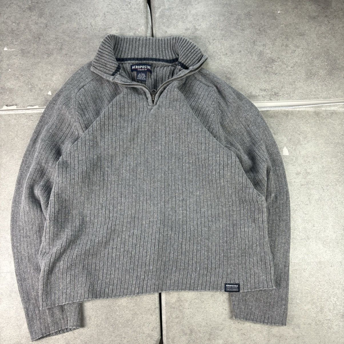 Aeropostale Y2k gray aeropostale quarter zip Size US L / EU 52-54 / 3 - 1 Thumbnail
