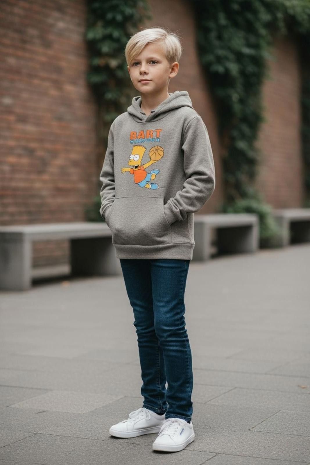 Old Navy Old Navy Boys' Gray Bart Simpson Hoodie Sweatshirt Size US XL / EU 56 / 4 - 1 Thumbnail