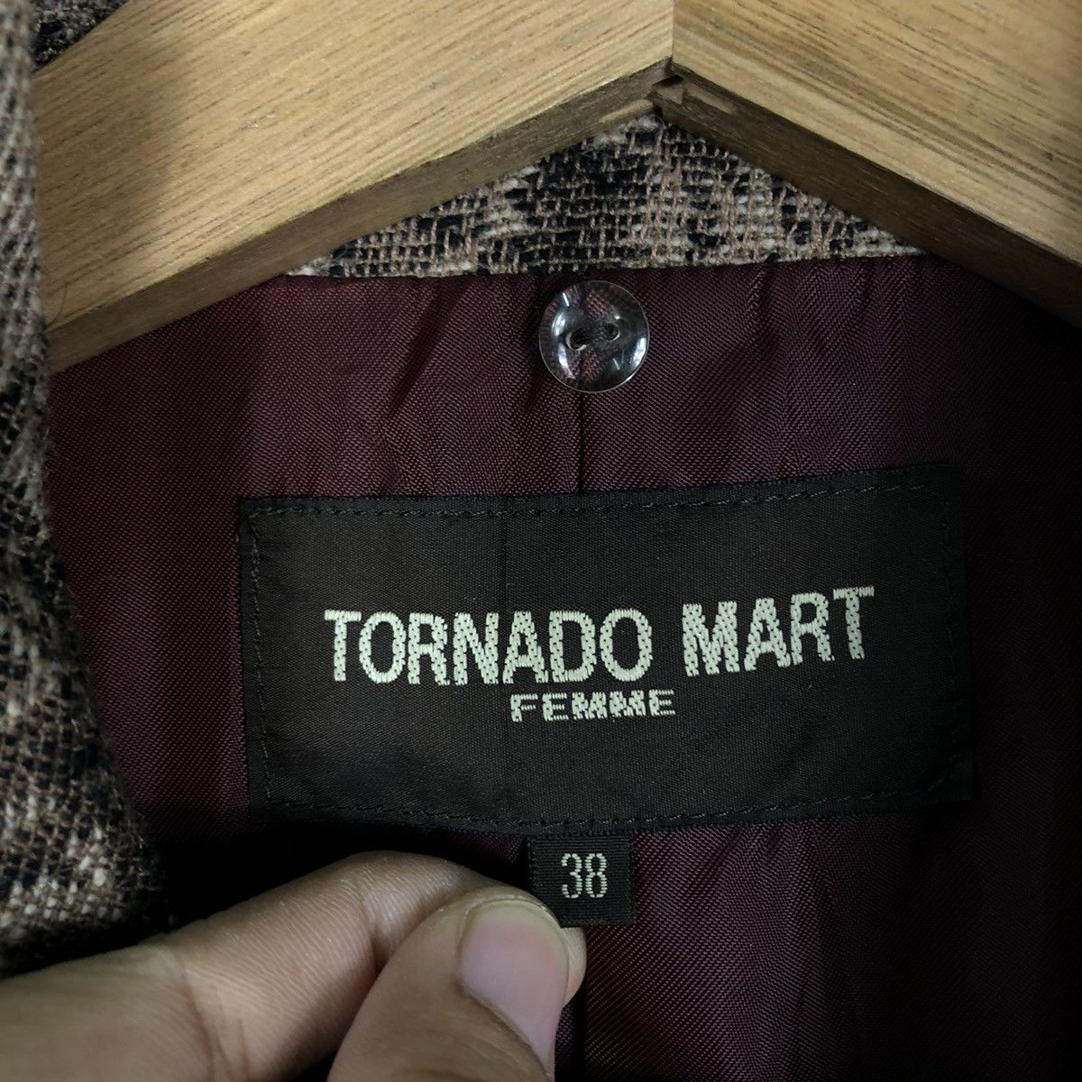 Tornado Mart 🔥Rich Brown - Double Breast Fly Coats Jacket Flower Over Size M / US 6-8 / IT 42-44 - 13 Thumbnail