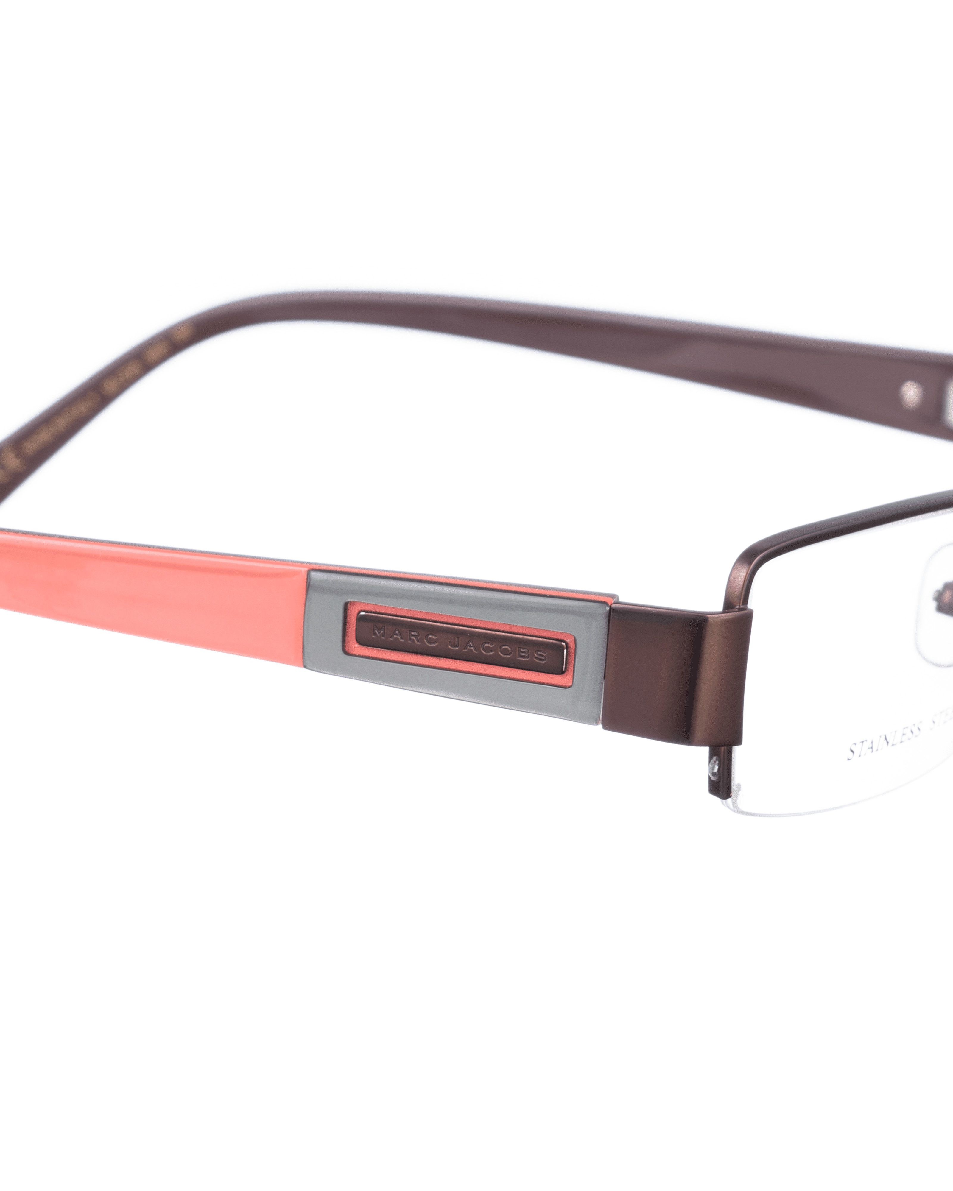 Marc Jacobs Marc Jacobs 00s Half Rim Brown and Pink Glasses Size ONE SIZE - 2 Thumbnail