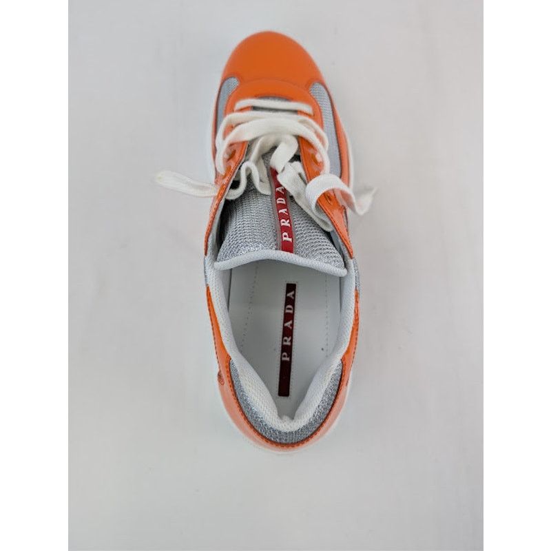 Prada o1rshd1 America's Cup Vernice Bike Sneakers in Papaya Arge Size US 9 / EU 42 - 15 Thumbnail