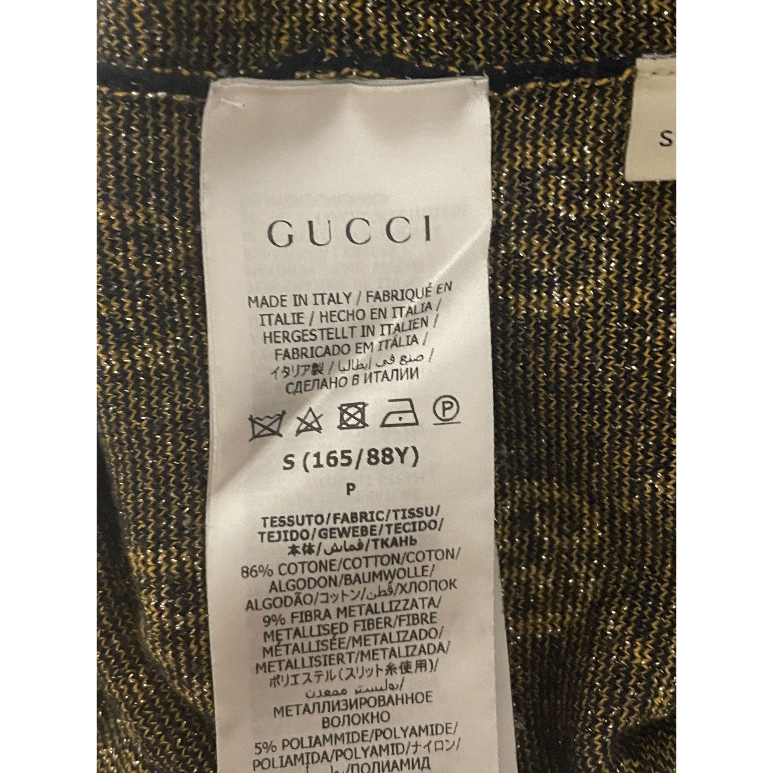 Gucci Gucci Womens Black & Gold GG Monogram Knit Short-Sleeve Dres Size S / US 4 / IT 40 - 10 Thumbnail