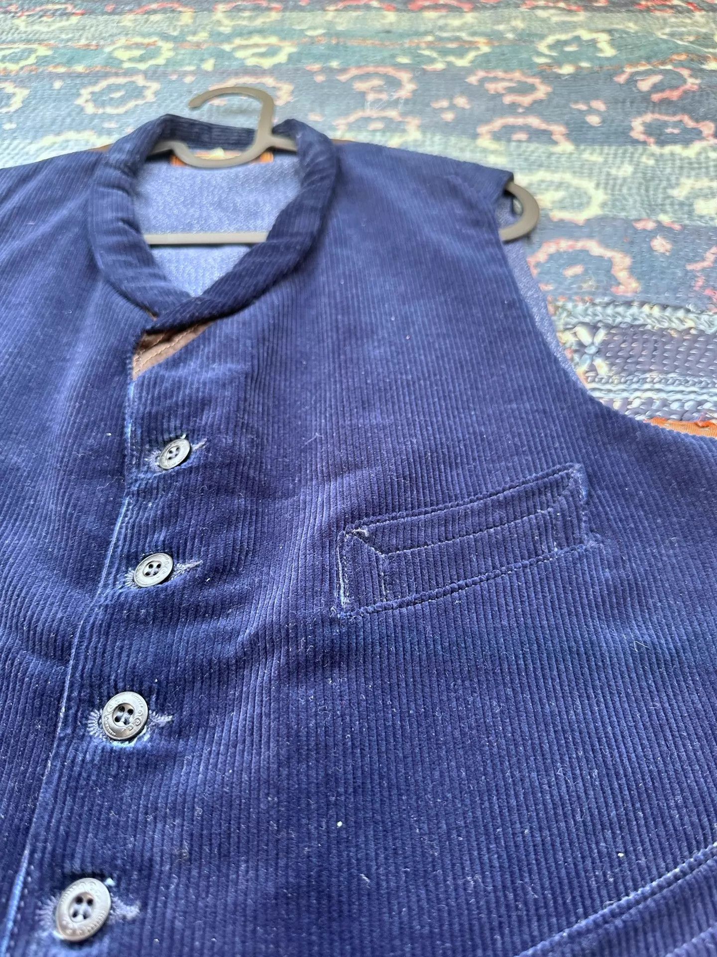 Mister Freedom mister freedom 00s indigo dyed corduroy French work vest 38 Size US XXS / EU 40 - 3 Thumbnail