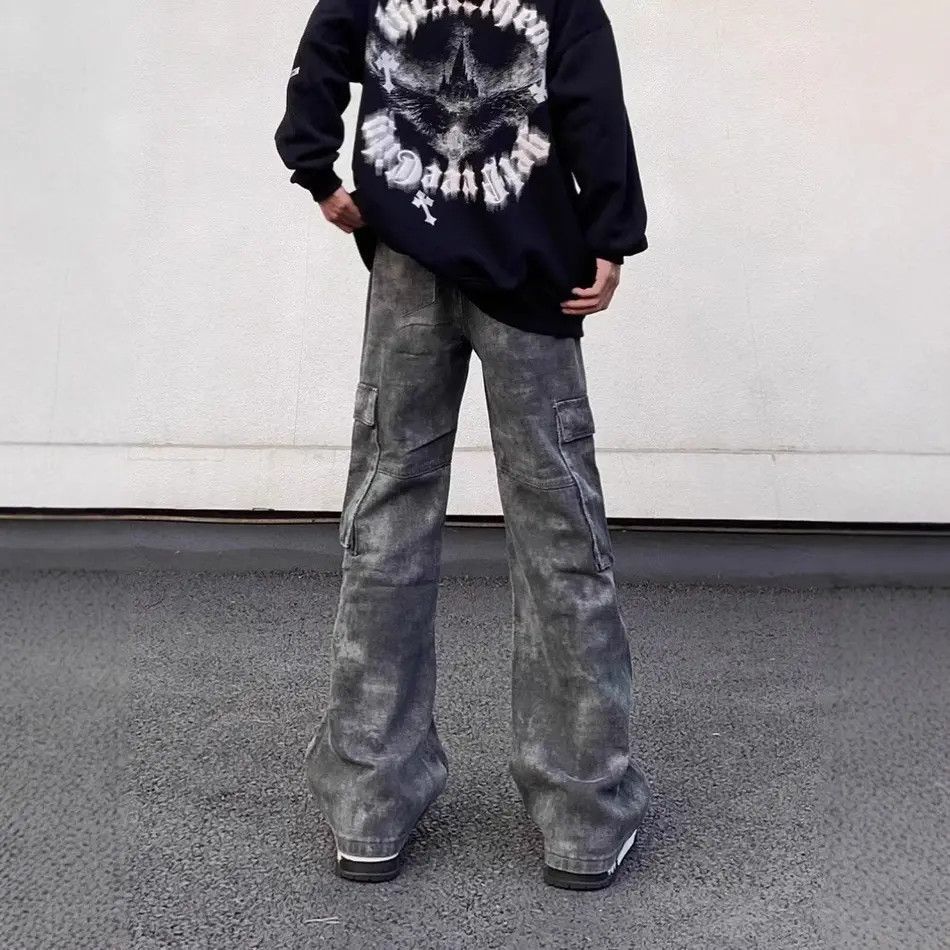 Japanese Brand Retro camouflage pocket micro flared jeans Size US 32 / EU 48 - 4 Thumbnail