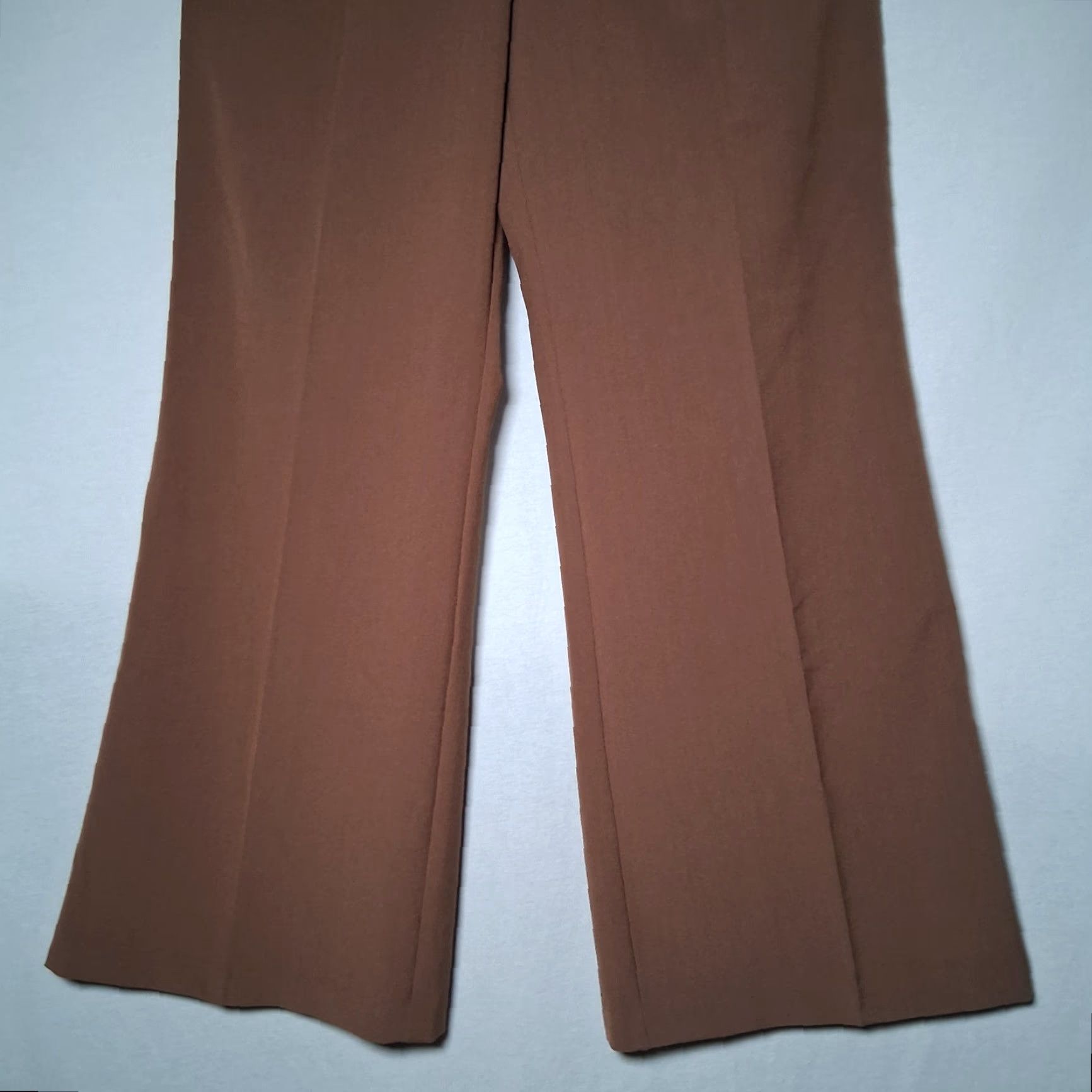 Vintage Cato Dress Pants Women Size 12 Brown Wide Leg Button Stretch Classic NEW Size 34" / US 12 / IT 48 - 4 Thumbnail